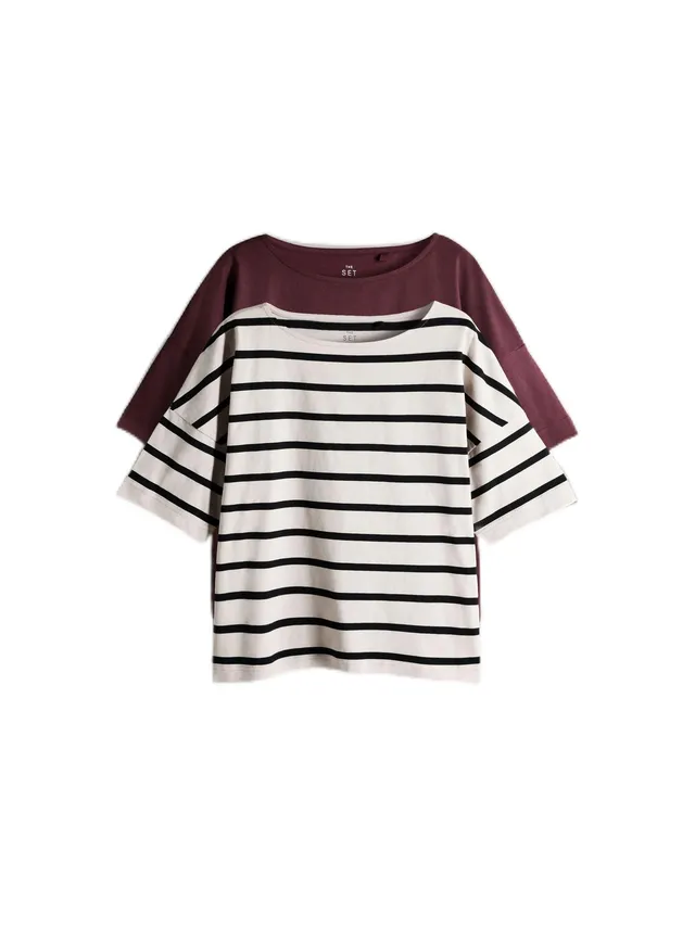 Geo Next The Set T-shirt squadrate pesanti scollo barca da 2