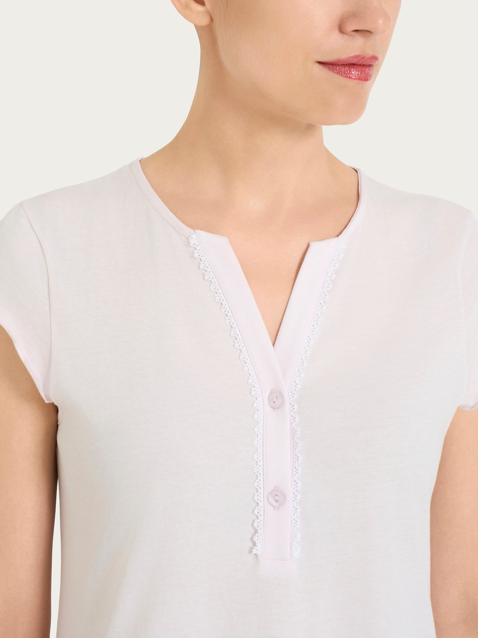 Ragno Jersey Cotone camicia da notte serafino Orchid Tint cotone