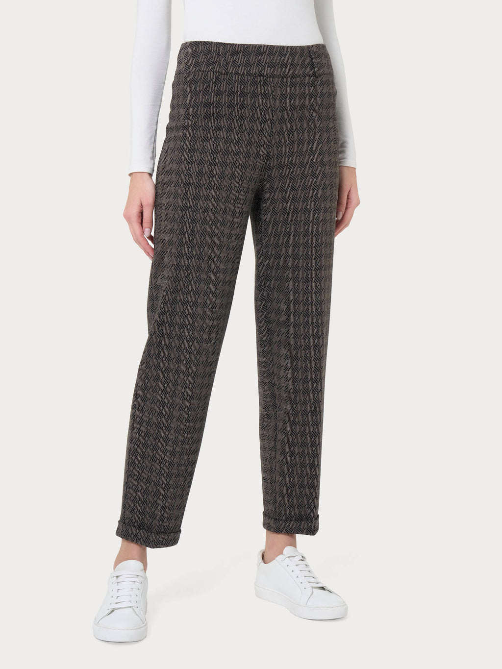 Ragno Eco Jacquard Pantaloni carrot fantasia Pine Bark elasticizzati