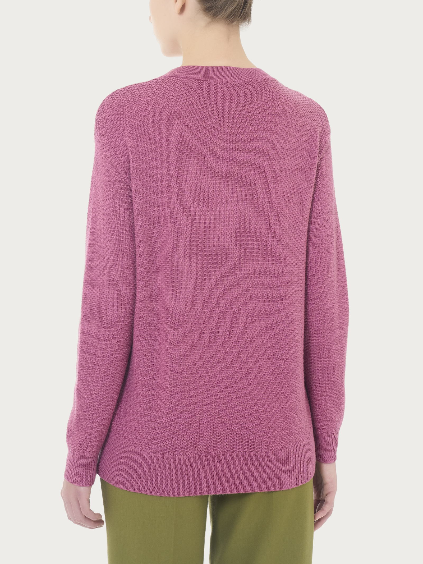 Ragno Merino Soft Pullover Girocollo Bottoni Laterali maglia red violet calda