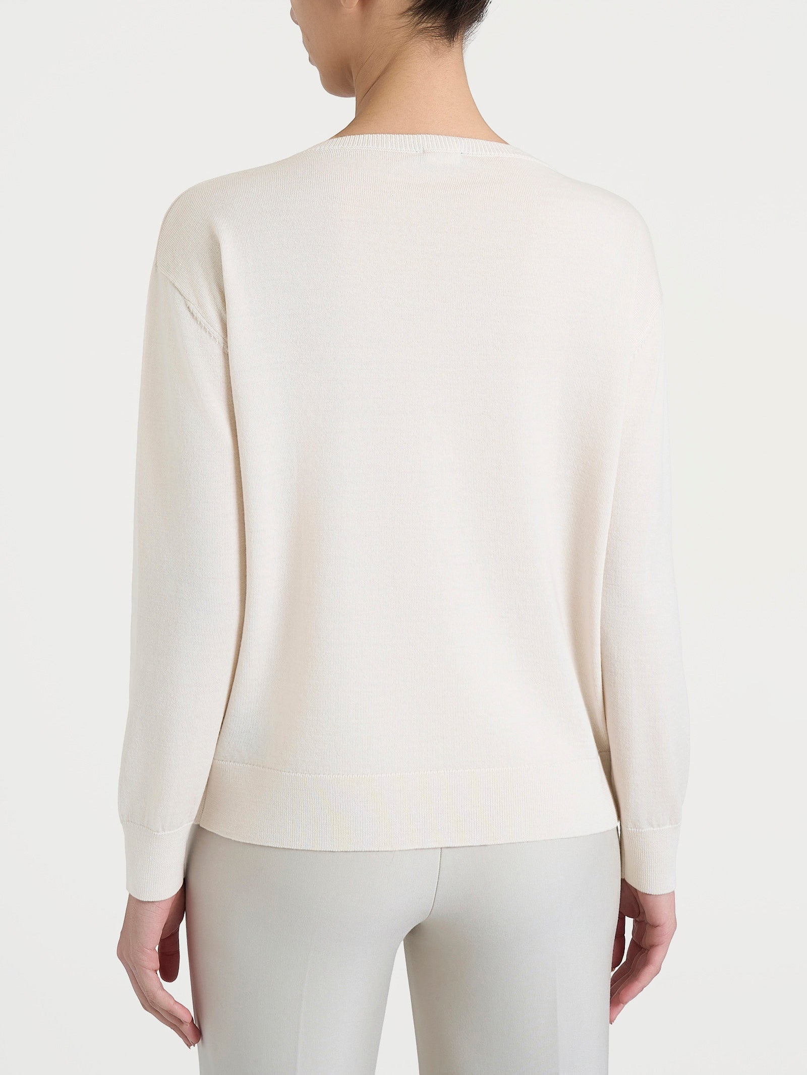Ragno Merino Soft scollo barchetta maglia avorio pura lana