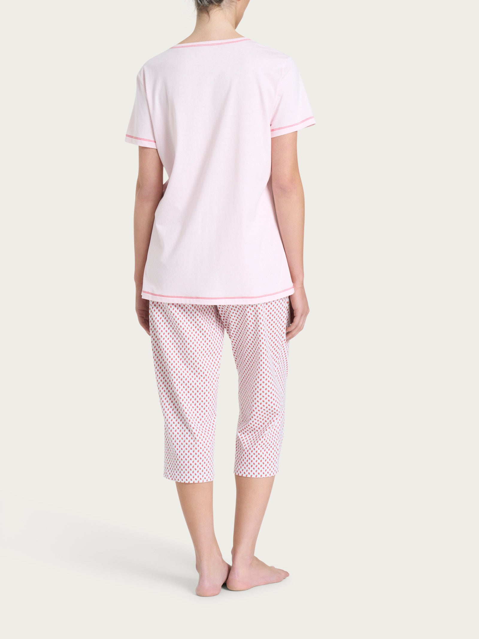 Ragno Jersey Pigiama Corto Donna Cotone Fantasia Bianco