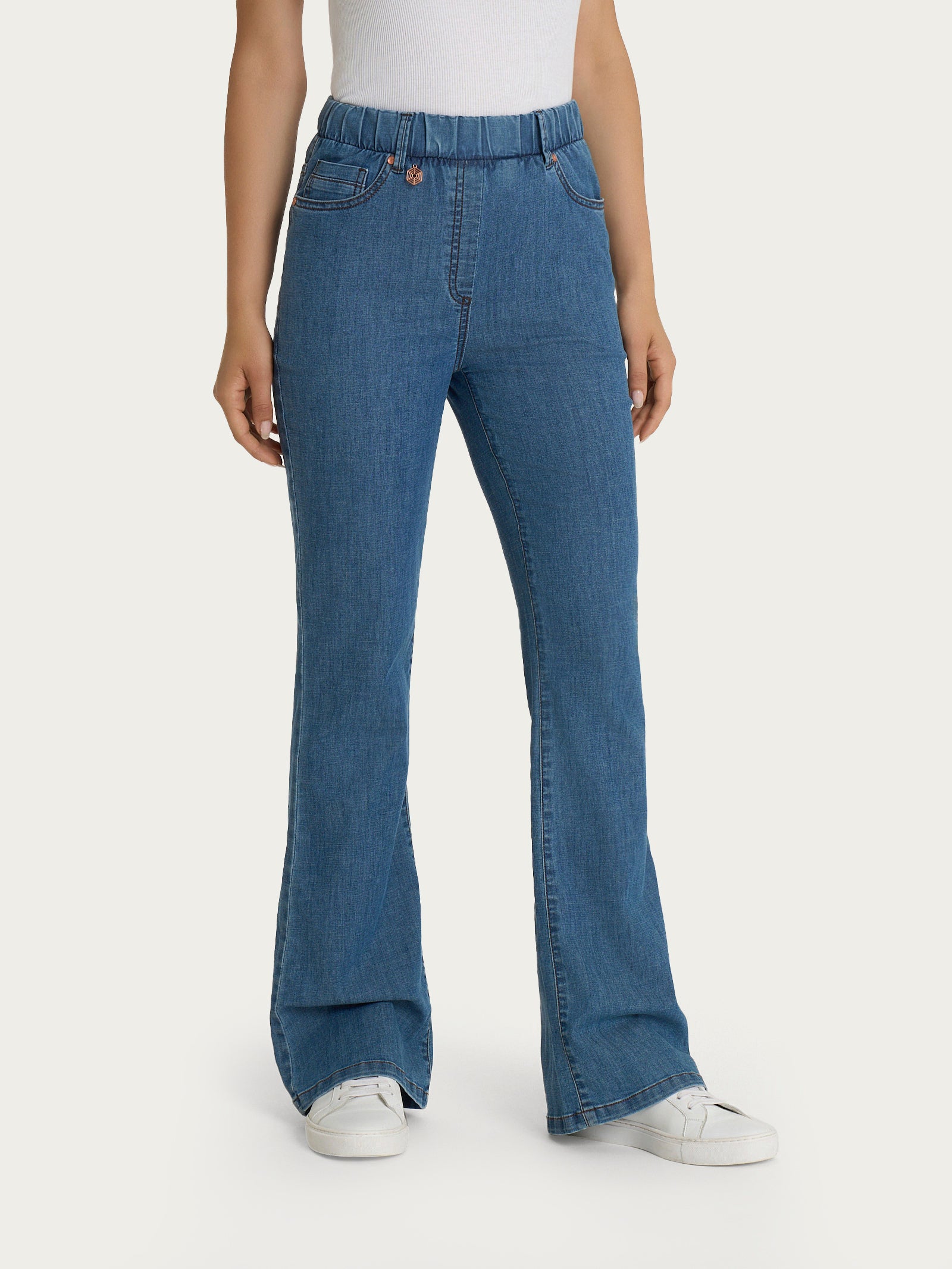 Ragno Jeans Flare con Tasche jeans Delave elasticizzato