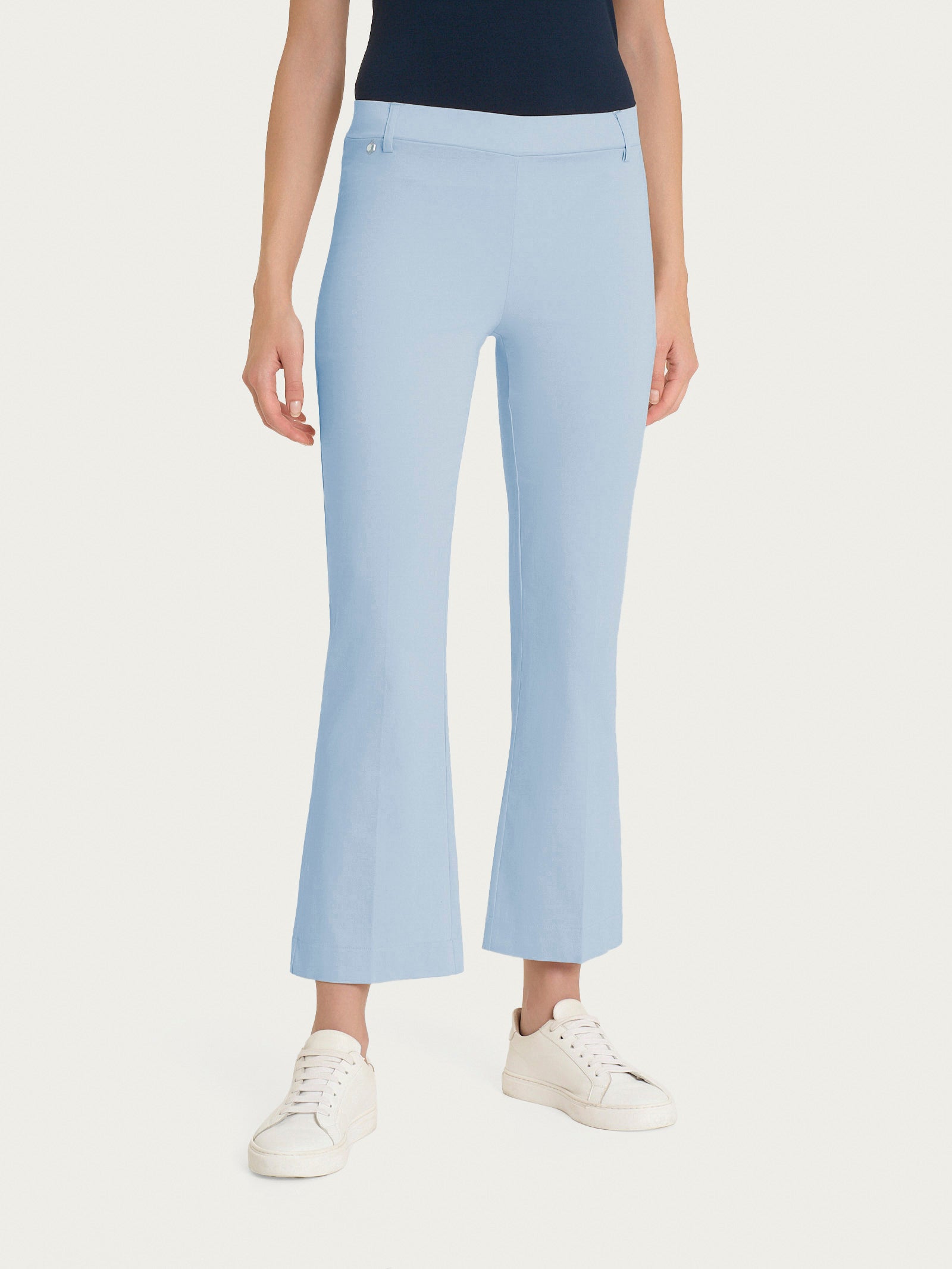 Ragno Satin Power Pantalone Flare Dusty Blue cotone