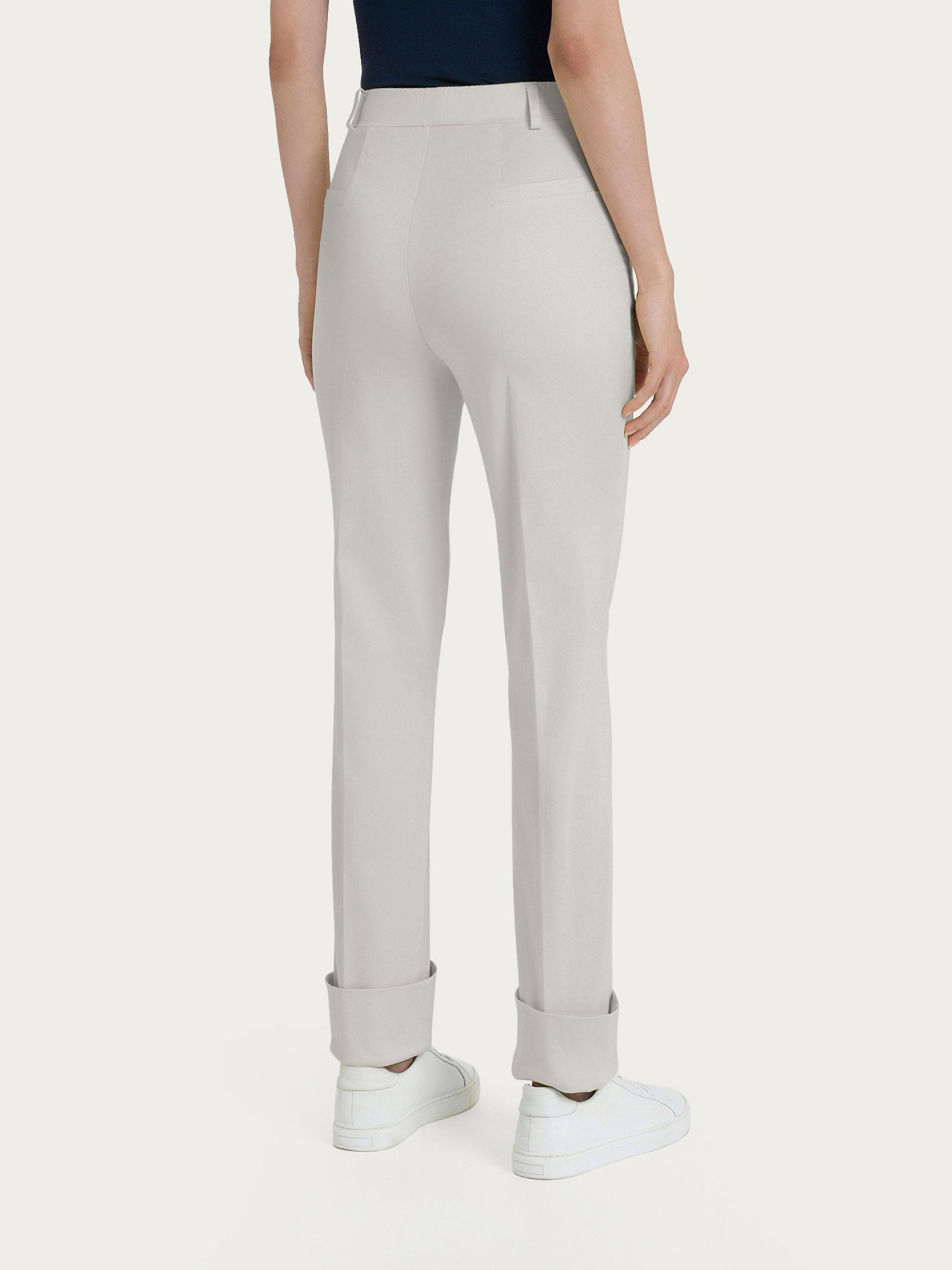 Ragno The Straight Leg pantalone satin dawn blue risvolto