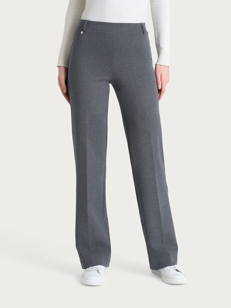 Ragno Compact pantalone ampio spina di pesce ardesia mel.