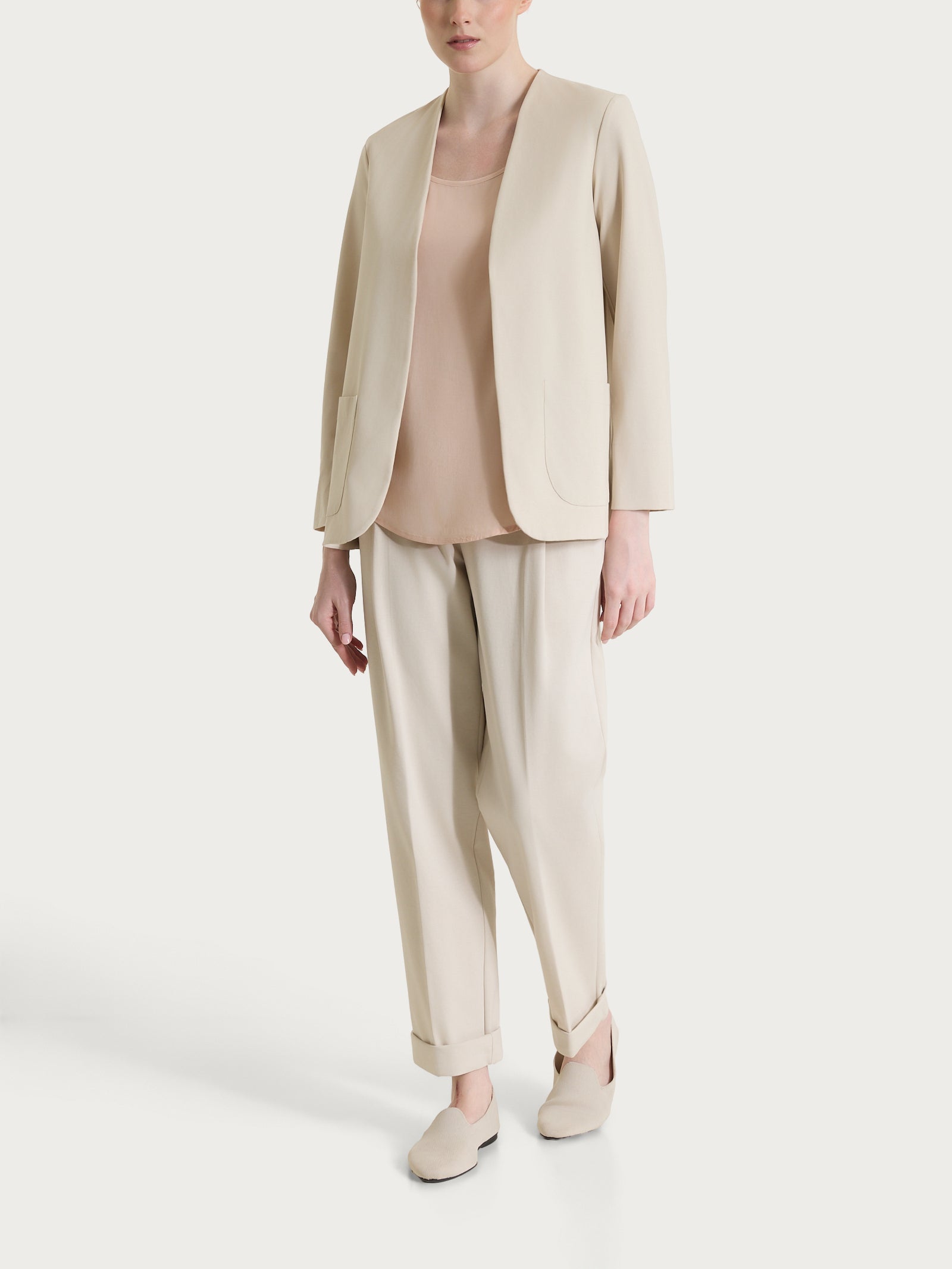 Ragno Compact Light blazer senza revers Champignon leggero