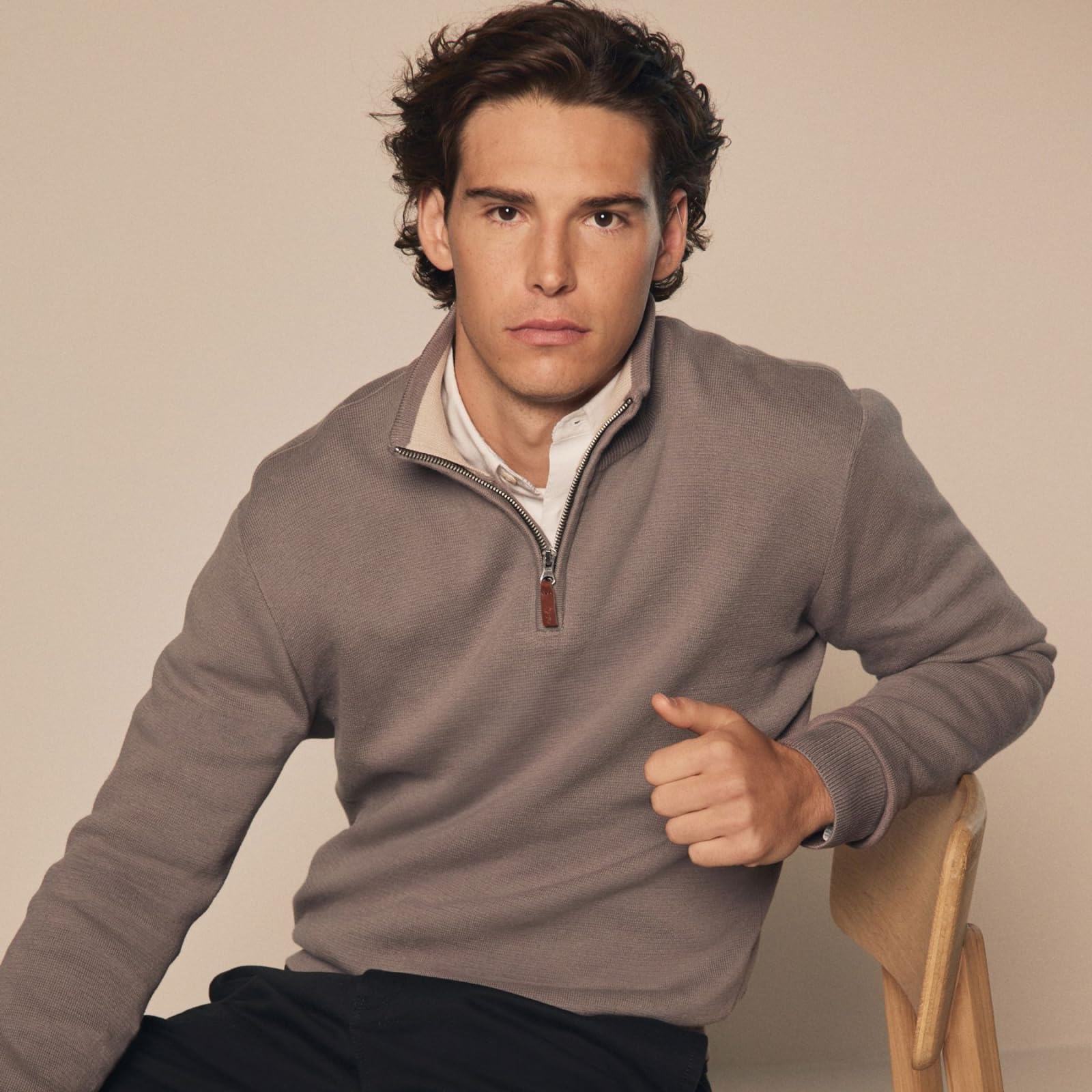 Next maglione uomo cotone collo zip 3XL premium