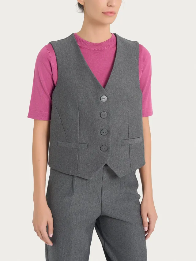 Ragno Compact gilet 4 bottoni ardesia punto Milano