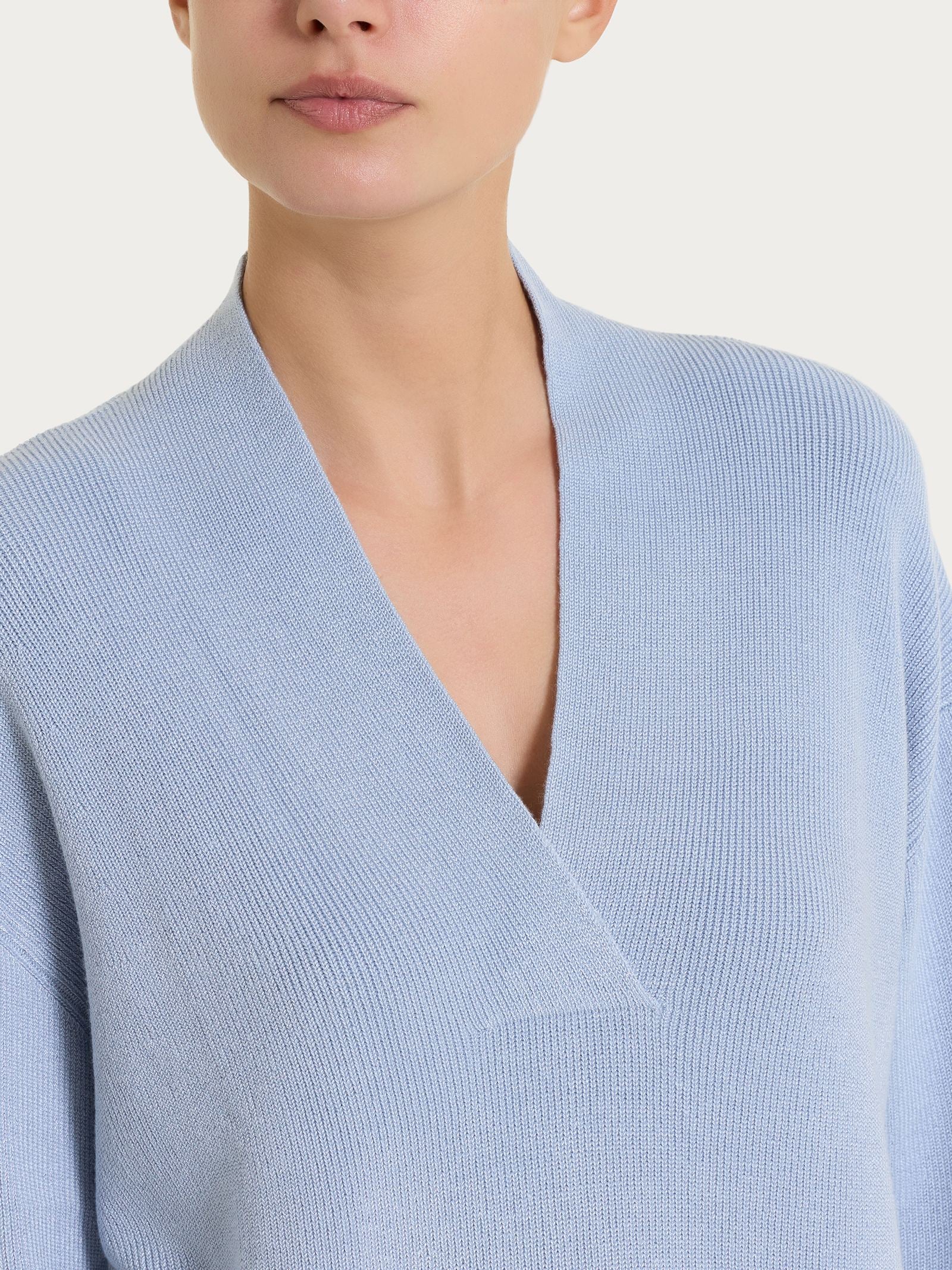 Ragno Four Seasons Maglia Scollo a V Zen Blue Punto Perla