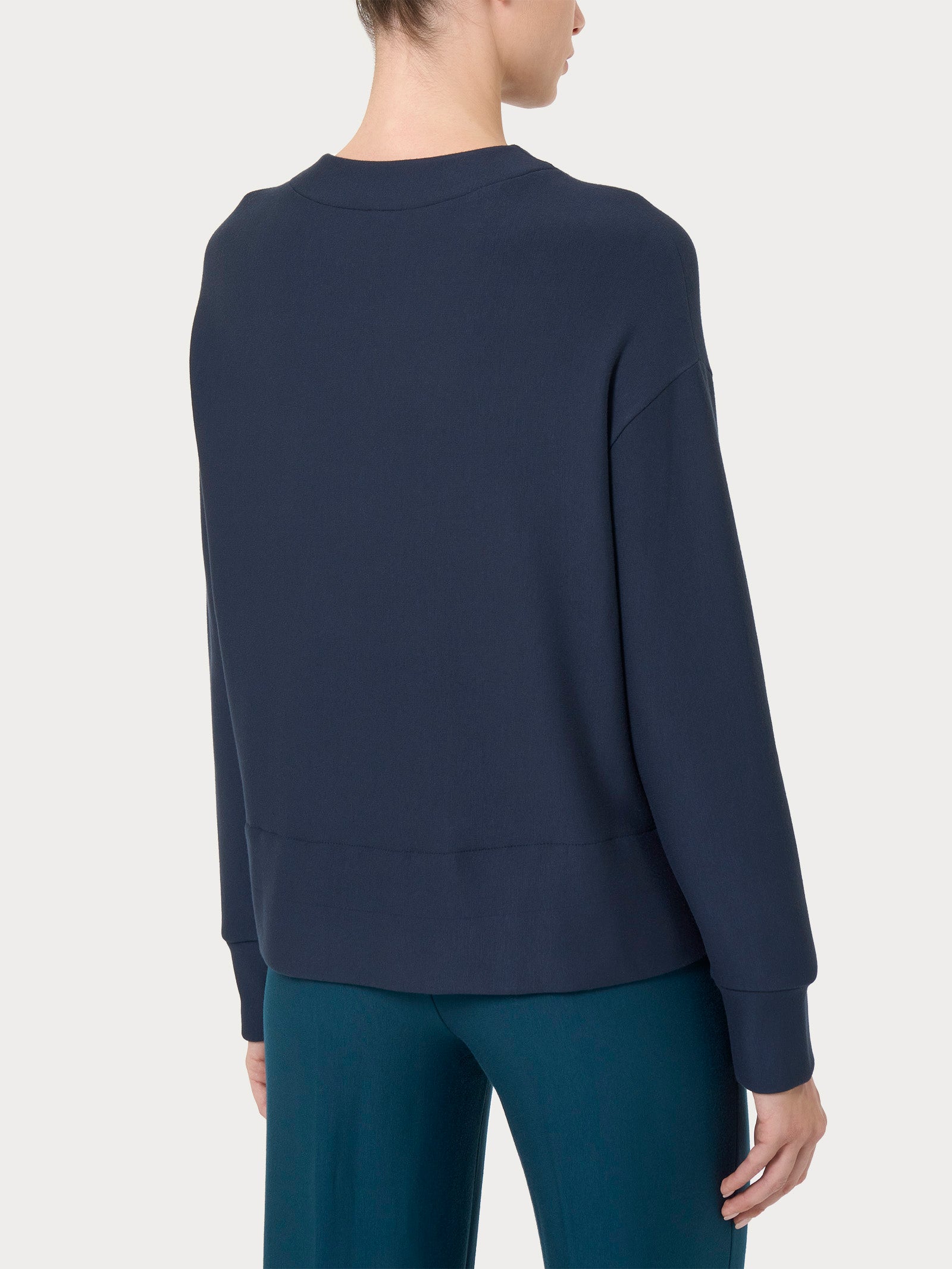 Ragno Relaxed Wardrobe felpa corta girocollo bleu