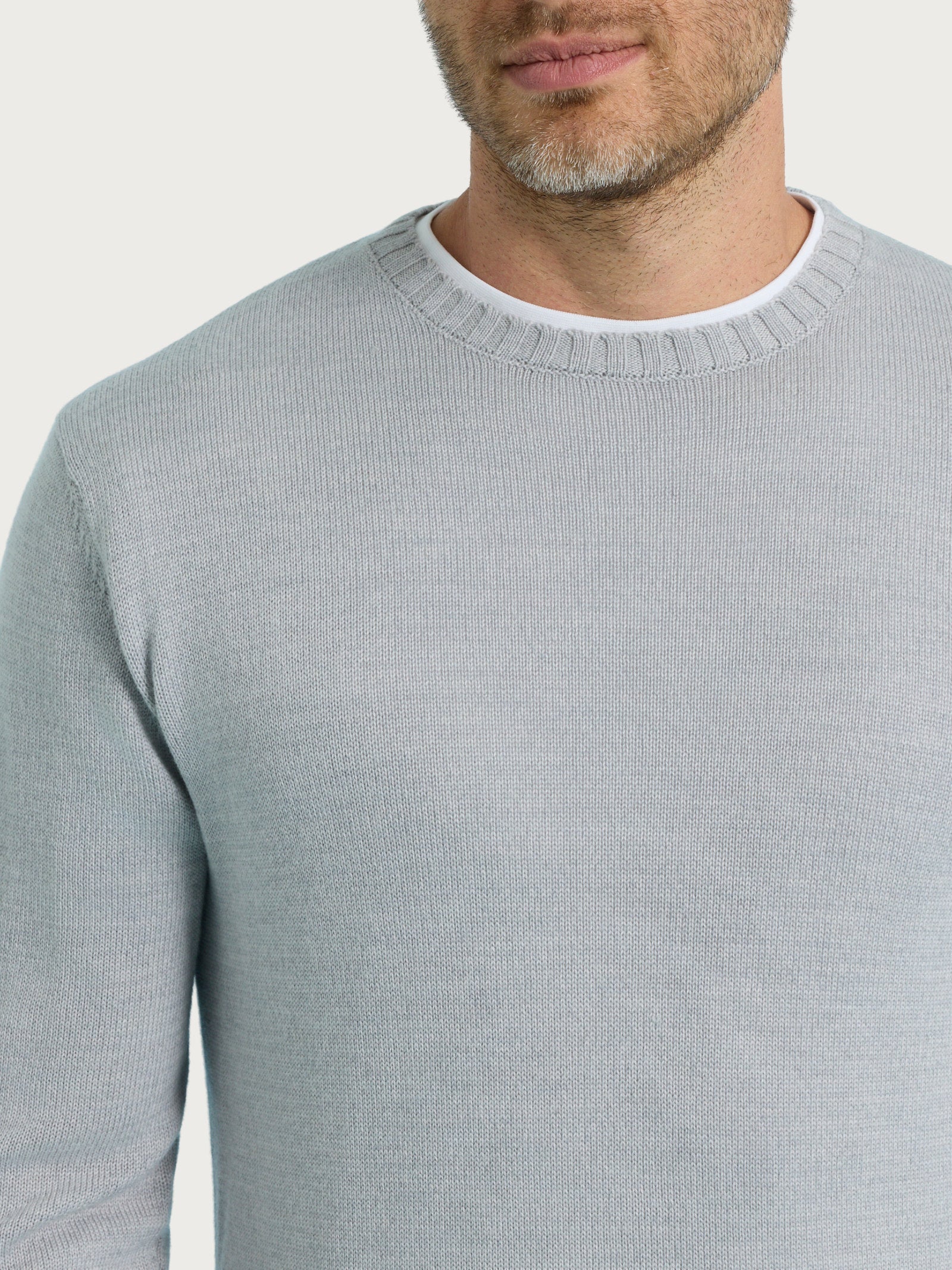 Ragno Merino Soft pull girocollo punto links grigio lana