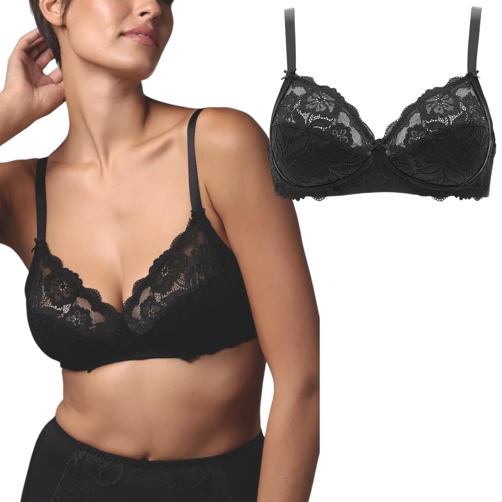 Lady C Belseno Lepel Coppa C reggiseno senza ferretto pizzo comodo