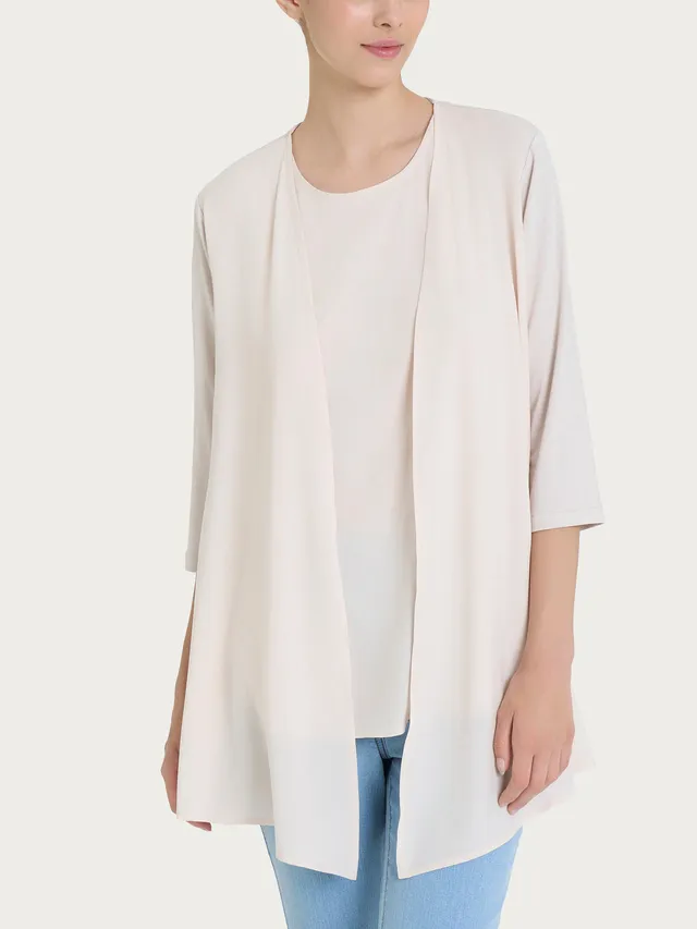 Ragno Viscosa Summer cardigan 3/4 champignon leggero