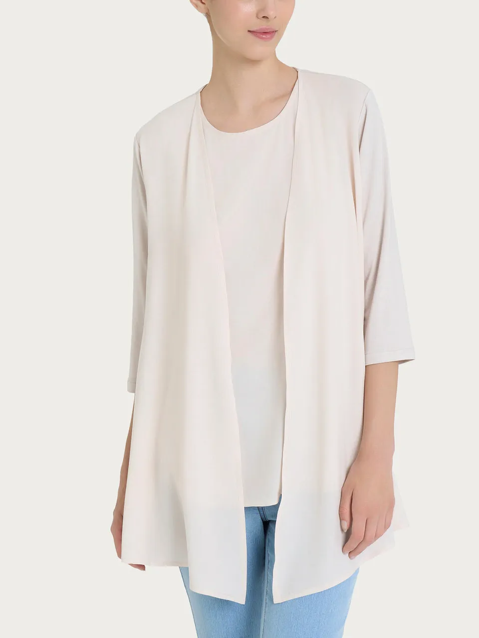 Ragno Viscosa Summer cardigan 3/4 champignon leggero