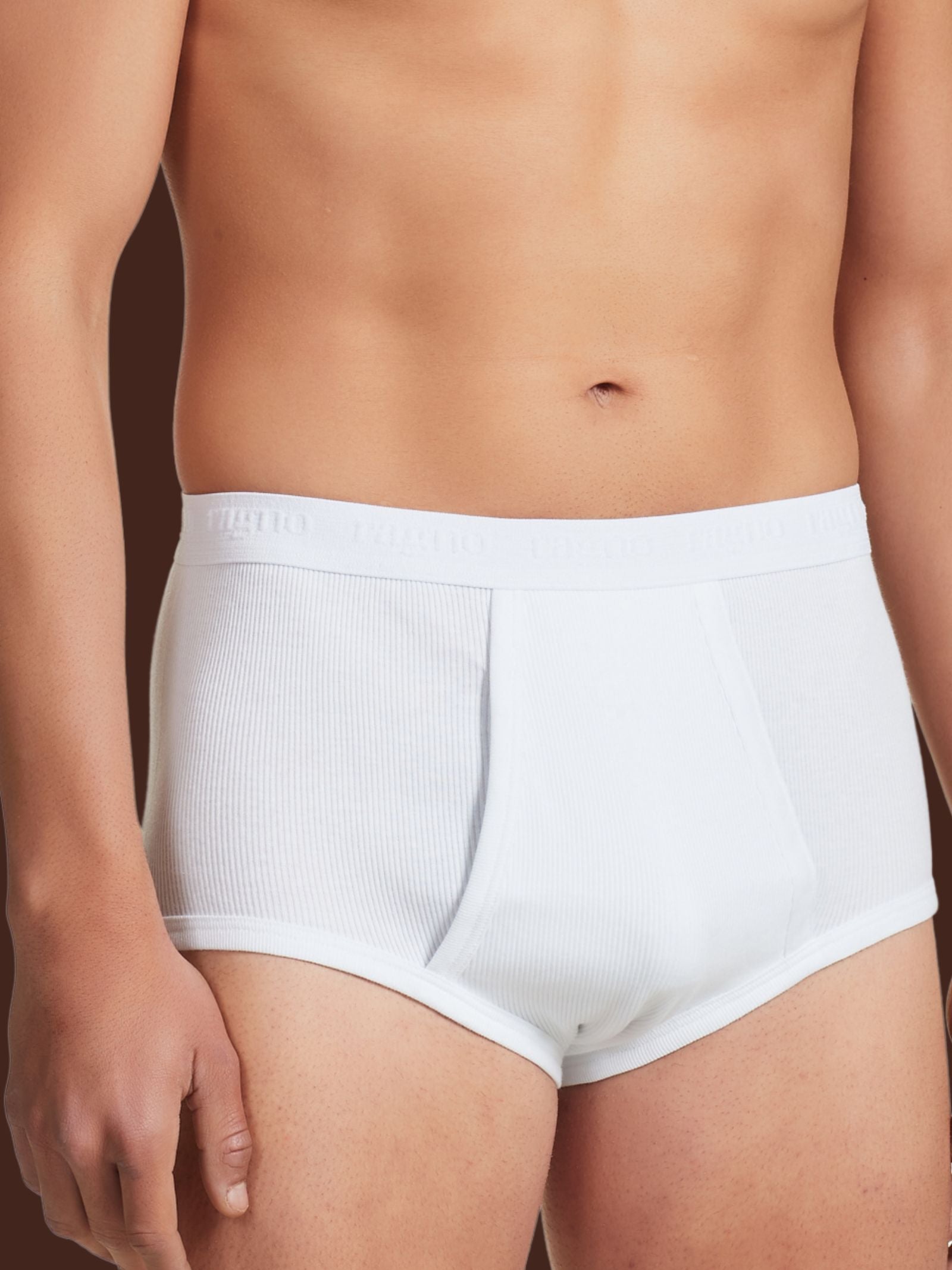 Ragno 100 Cotone Slip Alto Costina Cotone Bianco Uomo