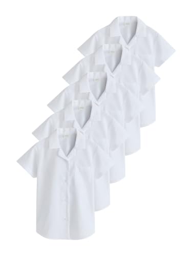 Next camicie scuola bambina maniche corte bianco 5 pezzi