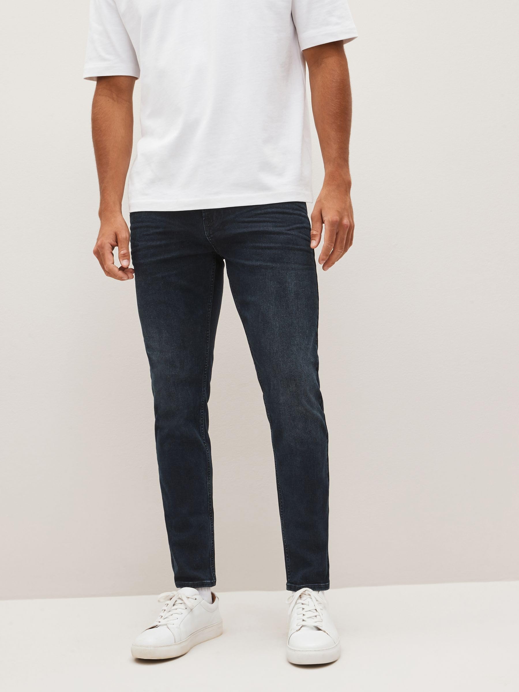 Next jeans skinny uomo elasticizzati misto cotone blu