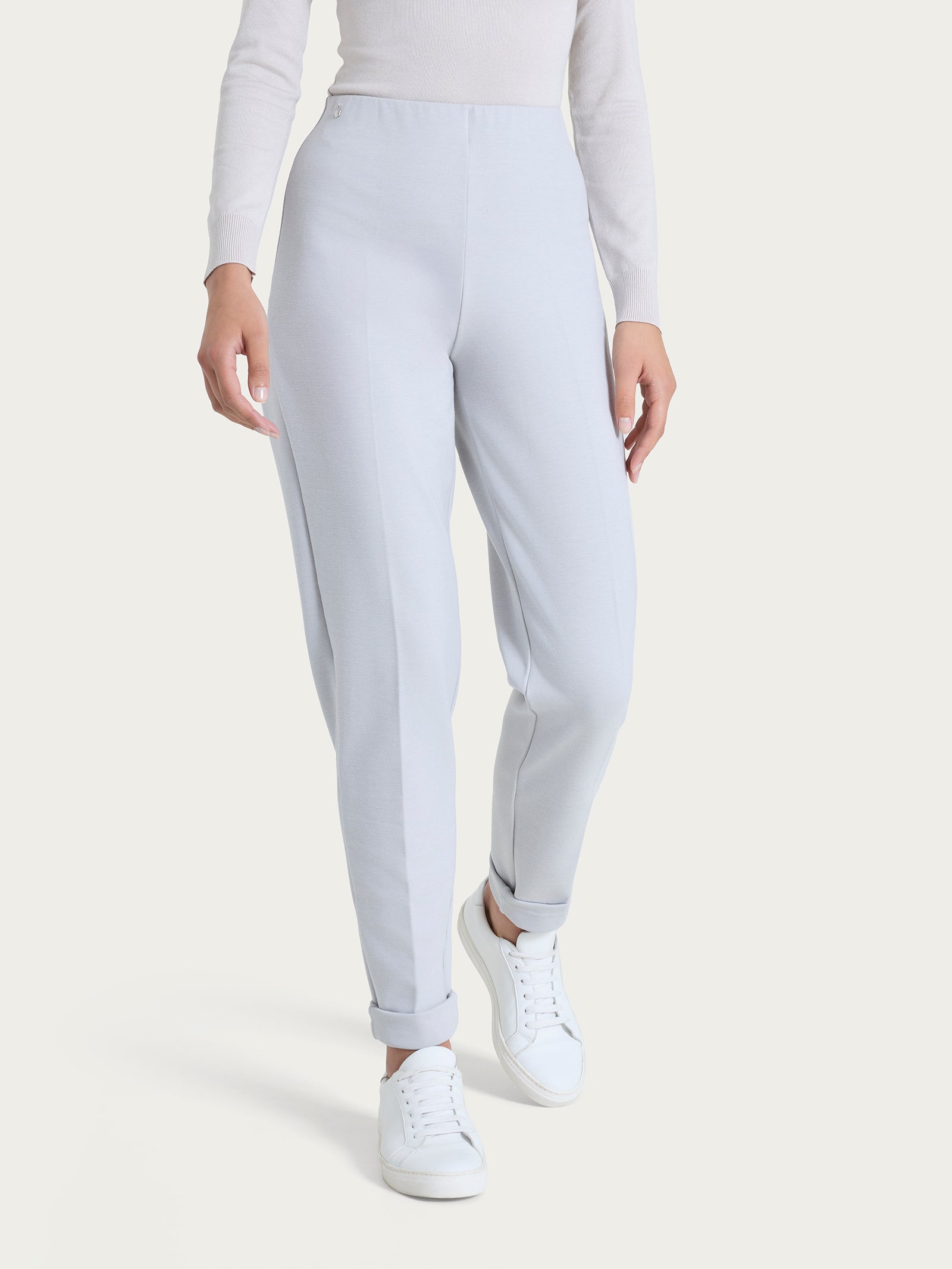 Ragno Compact pantalone sigaretta ghiaia skinny cashmere