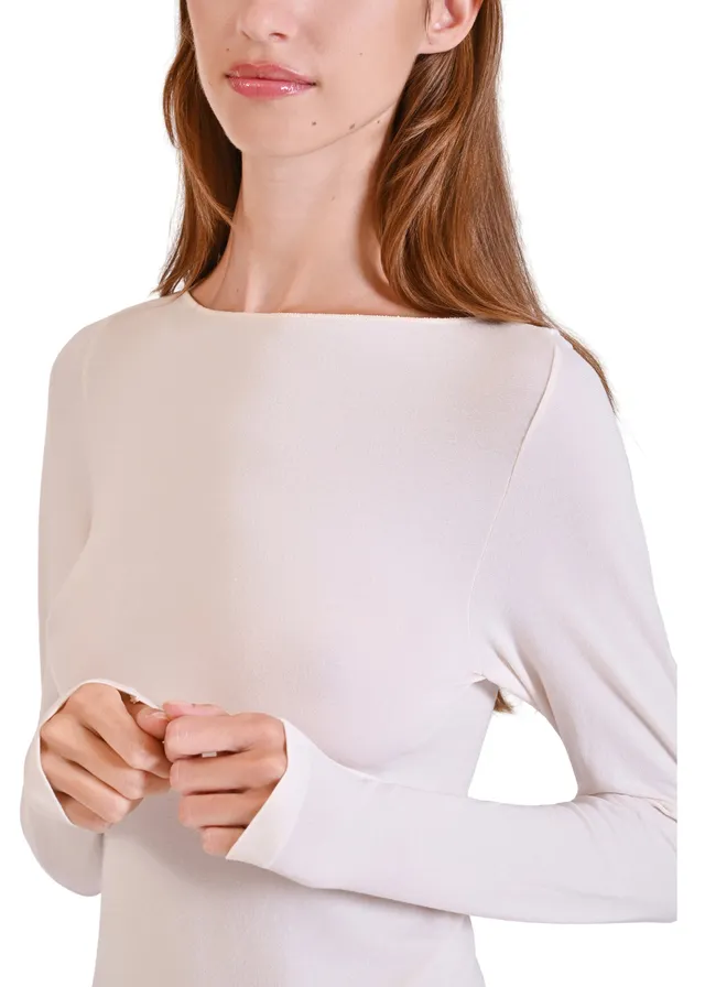 Philippe Matignon modal e seta maglia donna scollo barchetta