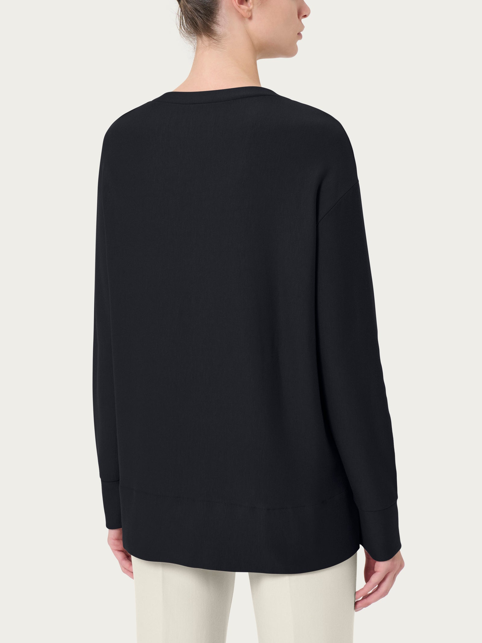 Ragno Relaxed Wardrobe Felpa Barchetta Donna Nera Viscosa