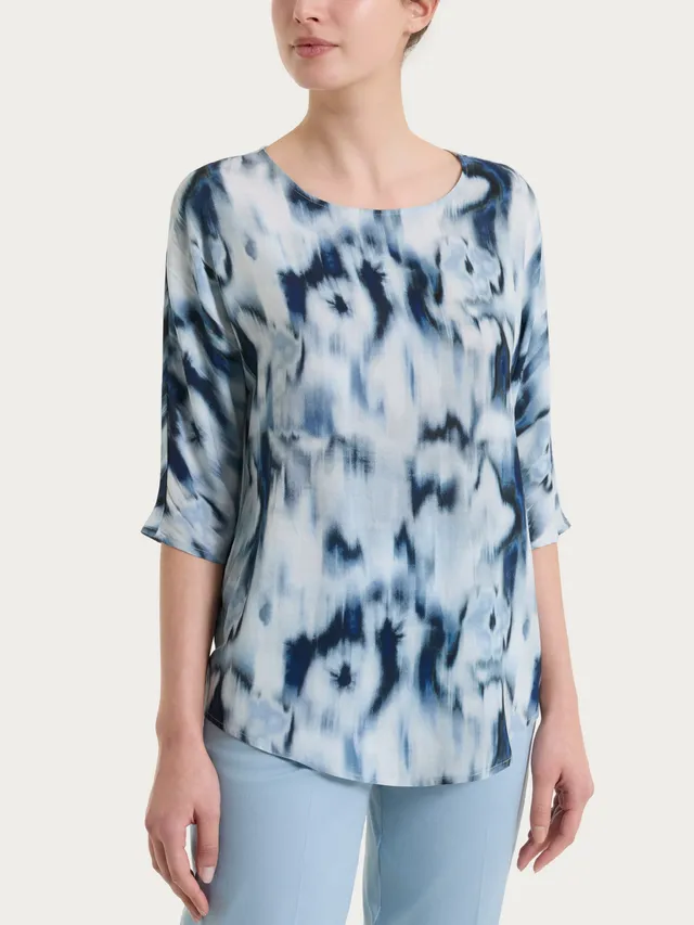 Ragno EcoSeta blusa manica 3/4 fantasia Oceana viscosa