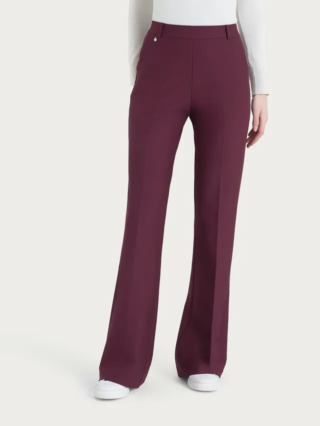 Ragno Compact pantaloni flare lunghi fig con tasche