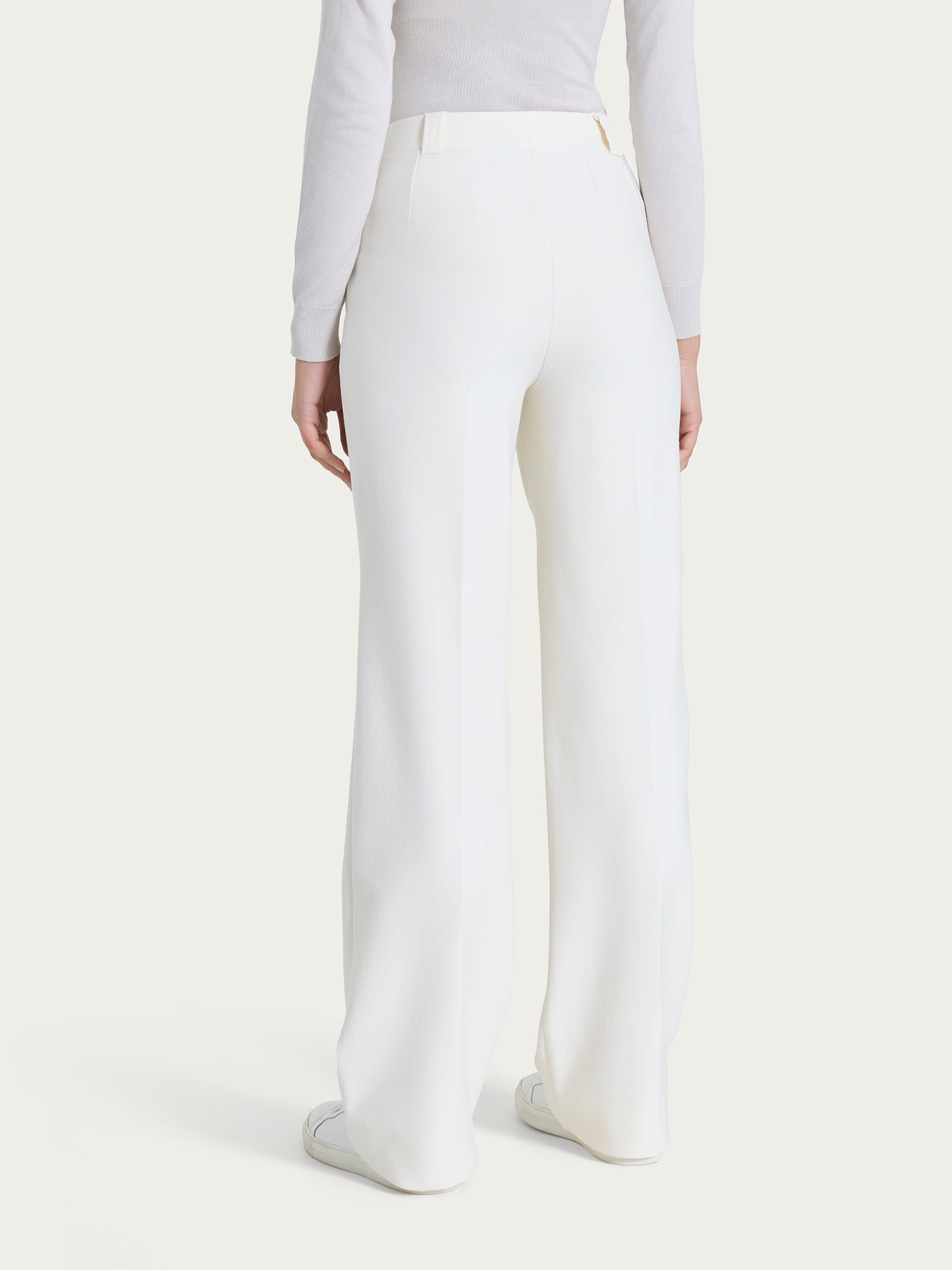 Ragno Compact pantalone ampio Avorio wide leg taschino