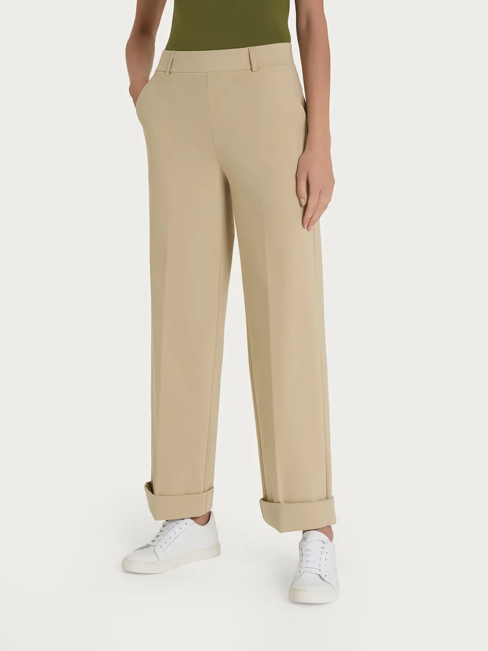 Ragno Compact Light pantaloni larghi donna Irish Cream tasche