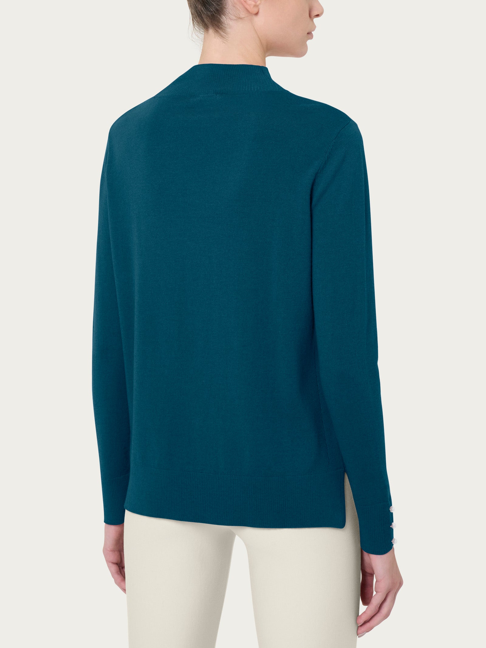 Ragno Merino Soft Lupetto Lana Blu Perline