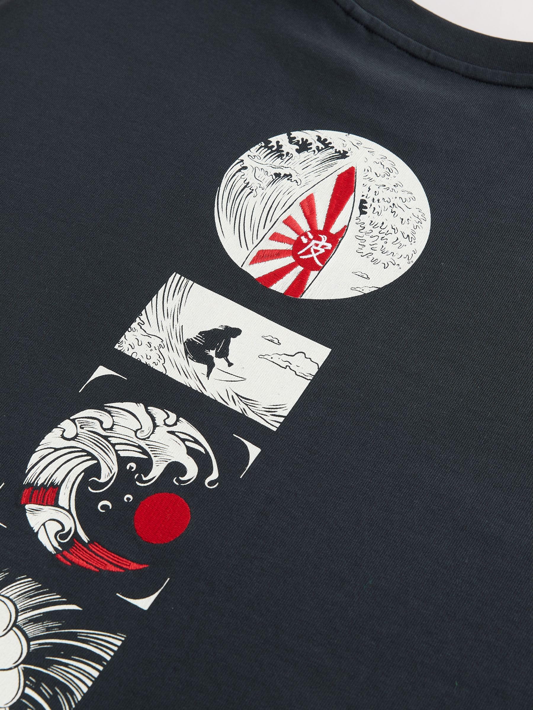 Next t-shirt uomo cotone stampa giapponese taglia M