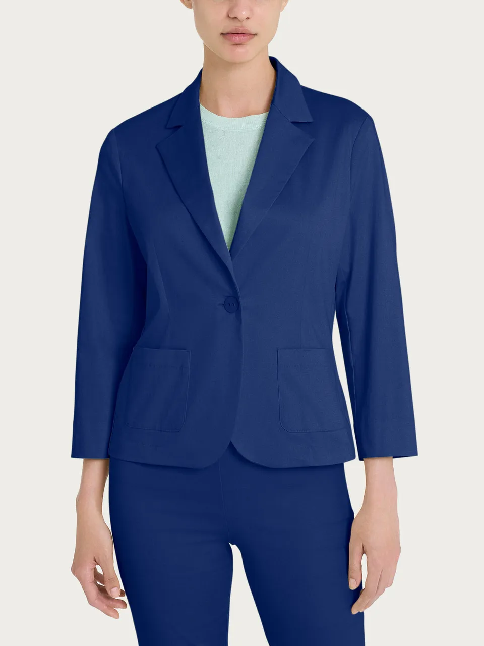Ragno Satin Power blazer corto Blueberry manica 3/4