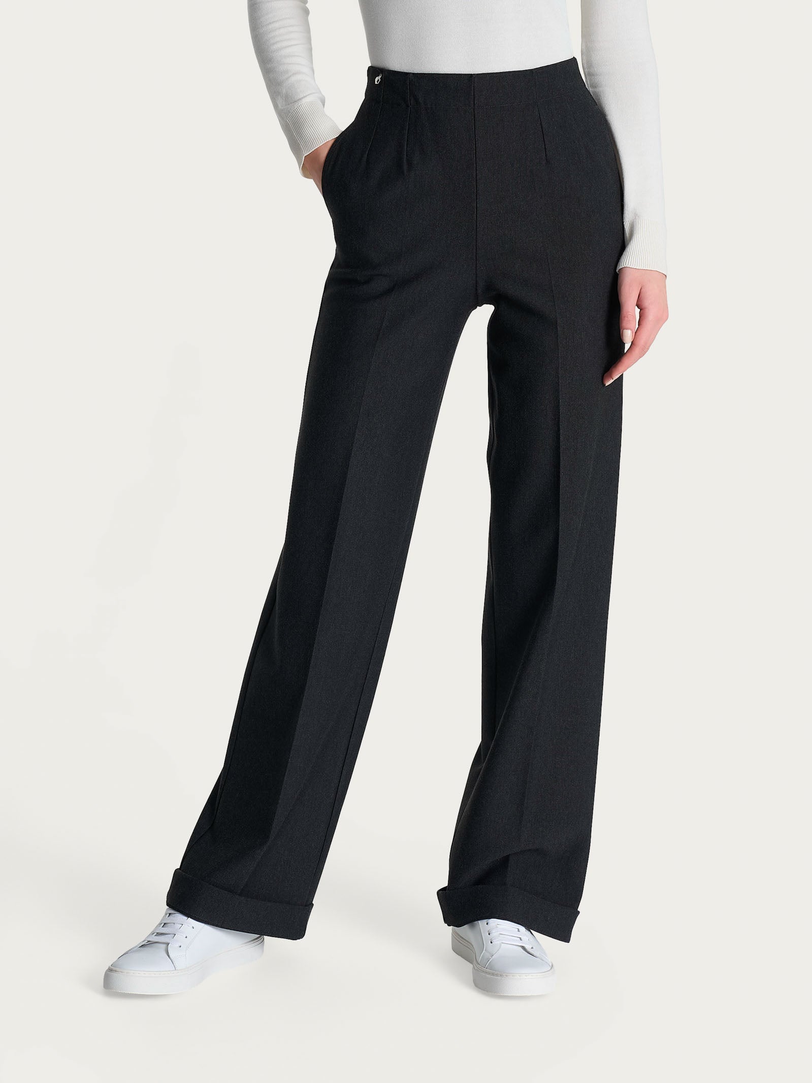 Ragno Compact Pantalone ampio Oscuro Mel wide leg