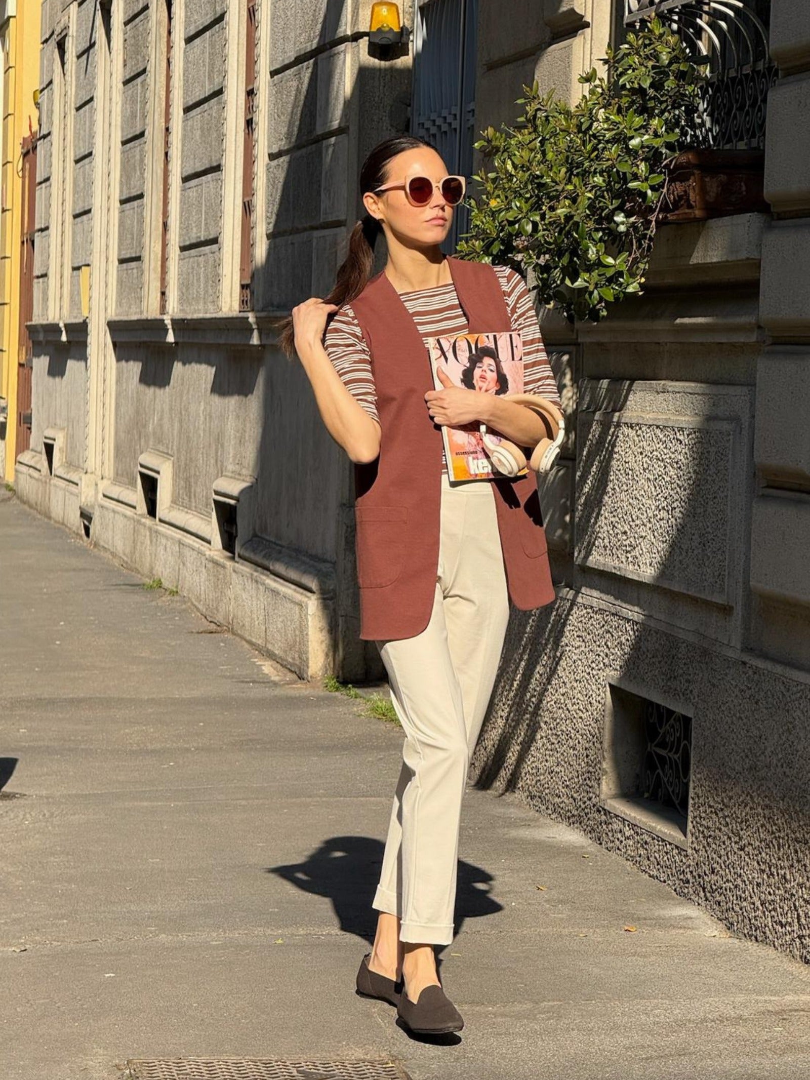 Ragno Compact Light Gilet aperto misto cotone Cappuccino