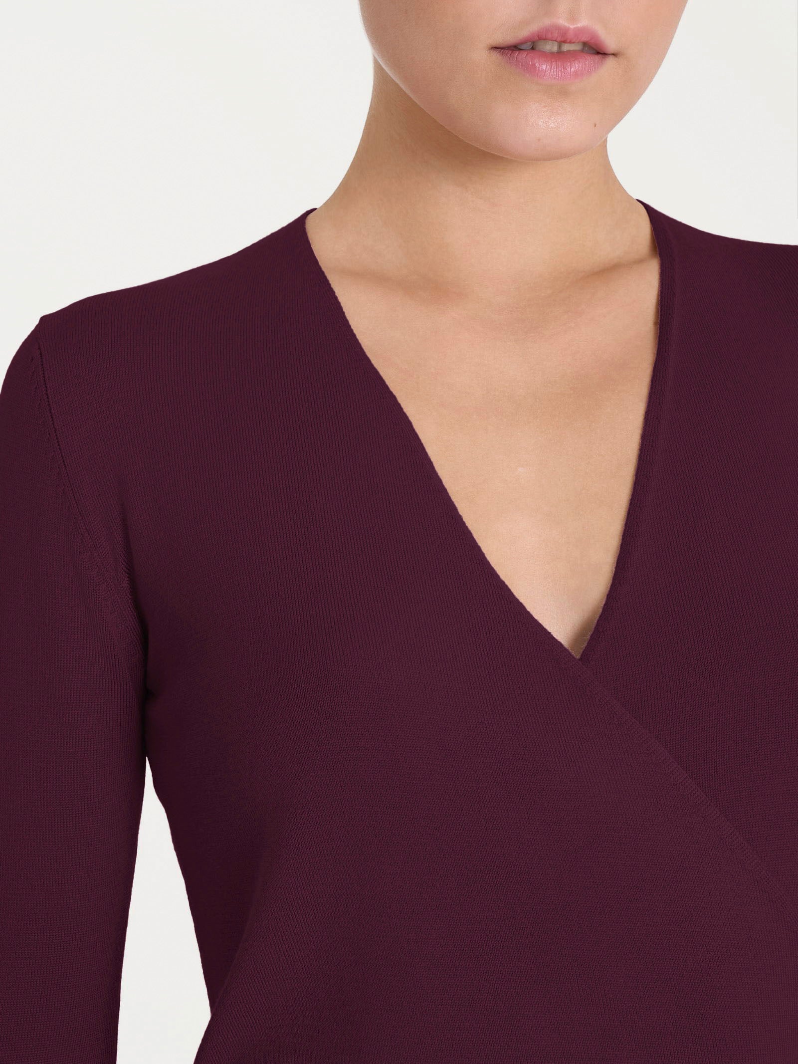 Ragno Four Seasons maglia portafoglio scollo V misto viscosa viola