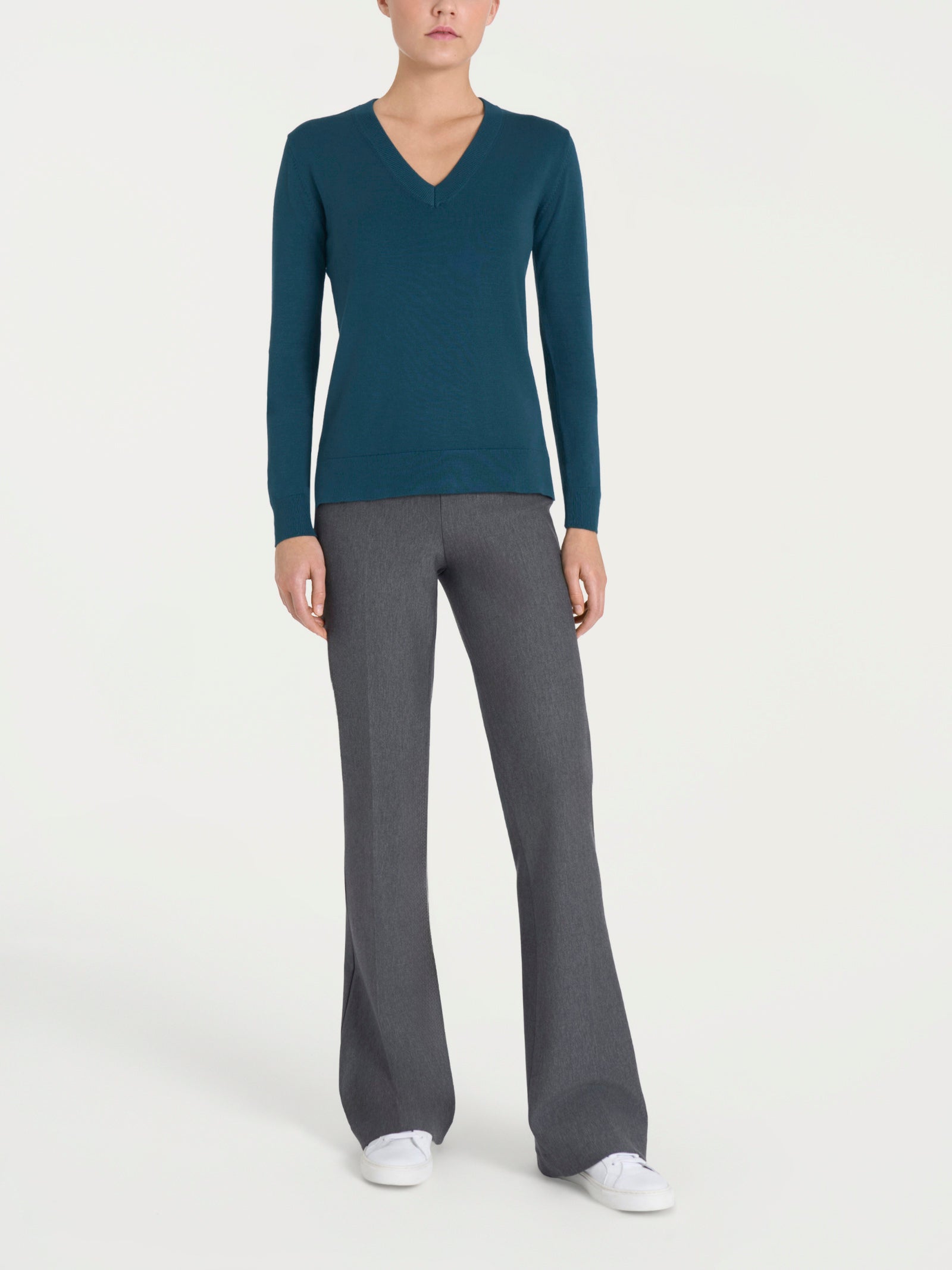 Ragno Four Seasons Maglia scollo a V Plum Perfect manica lunga