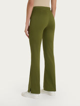 Ragno Satin Power Pantaloni Flare con Spacco Sphagnum satin elasticizzato