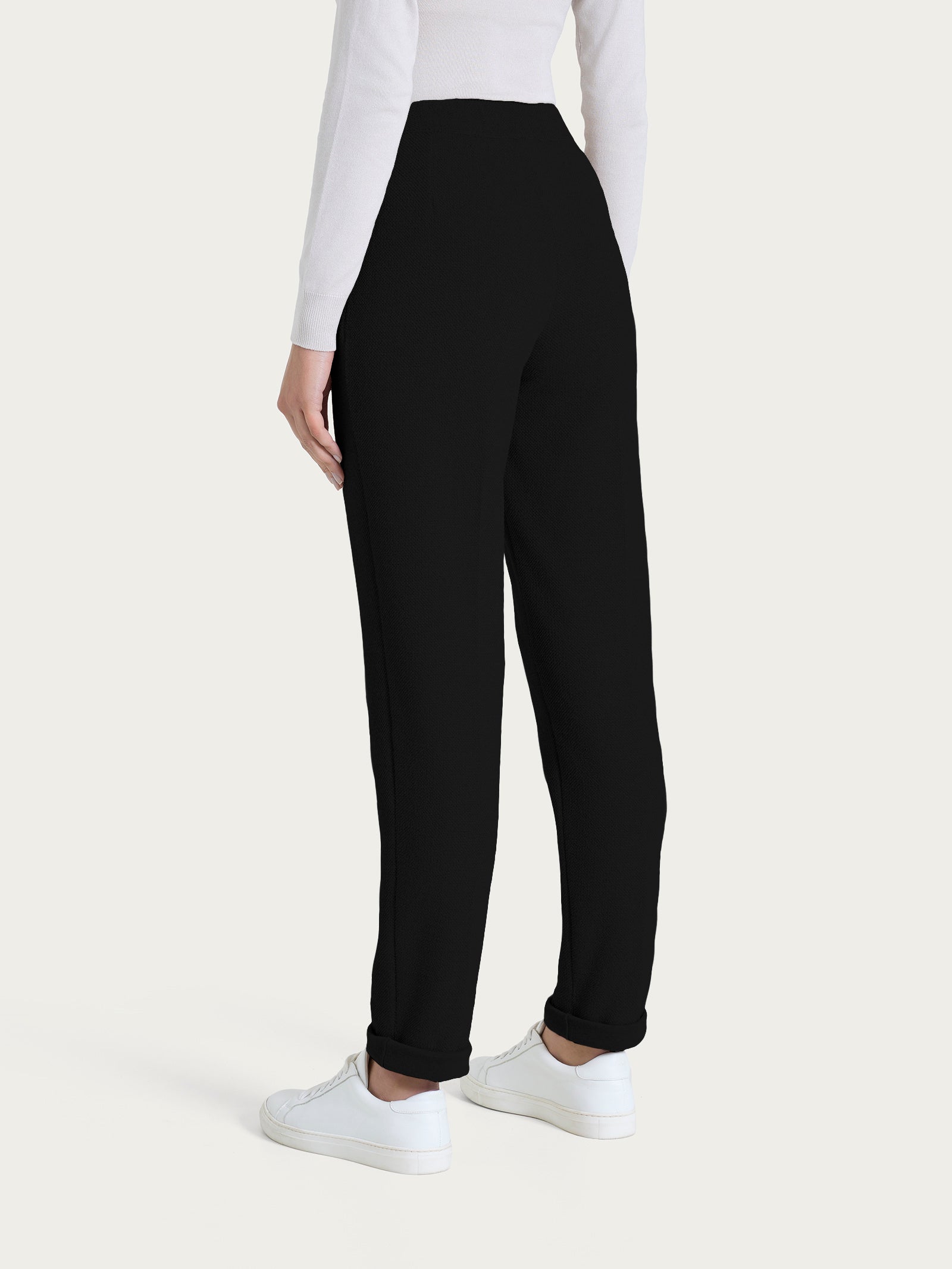 Ragno Relaxed Wardrobe The Chino pantalone nero felpato