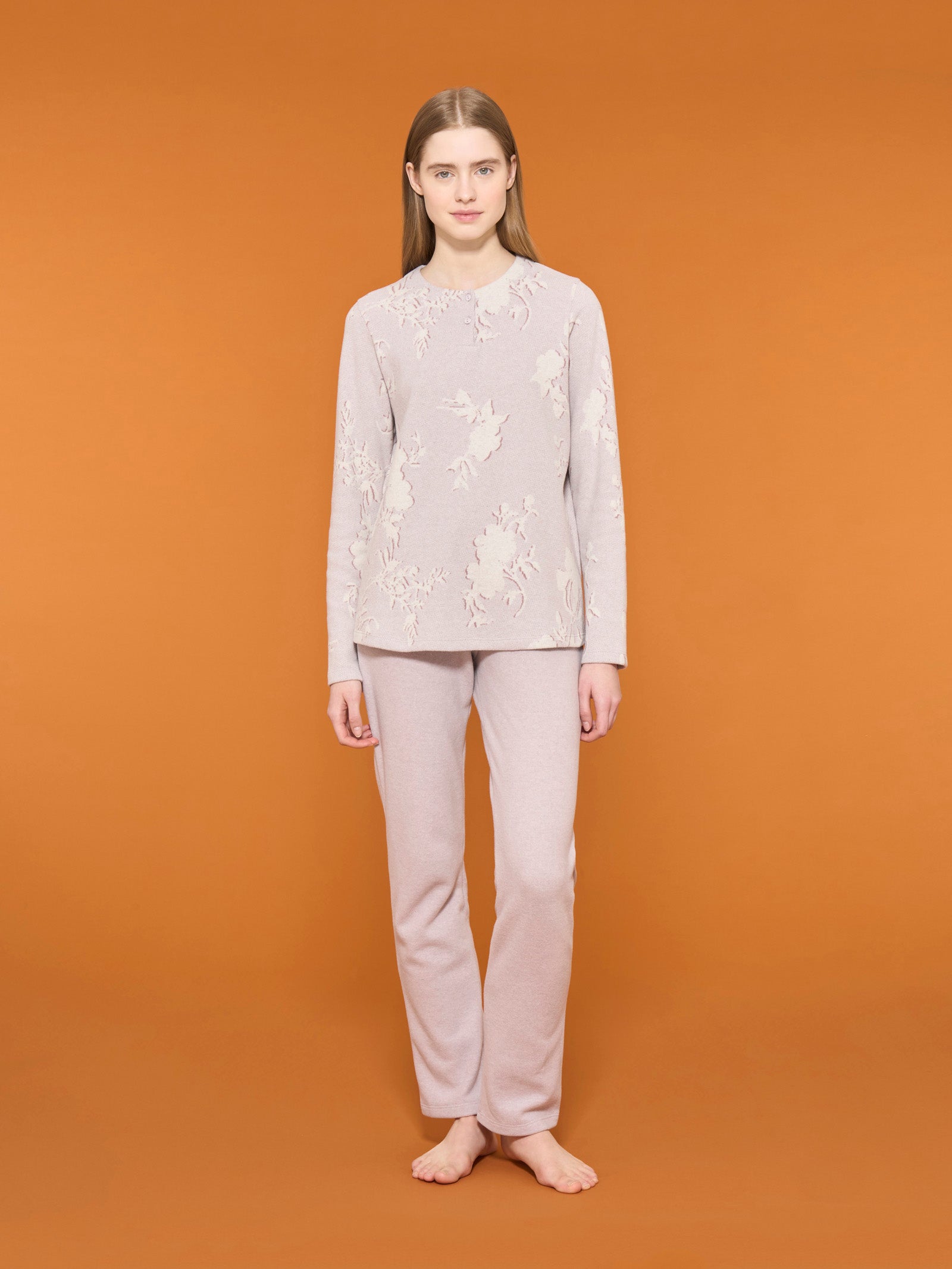 Ragno Cotton Eco Pile pigiama serafino Mirtillo