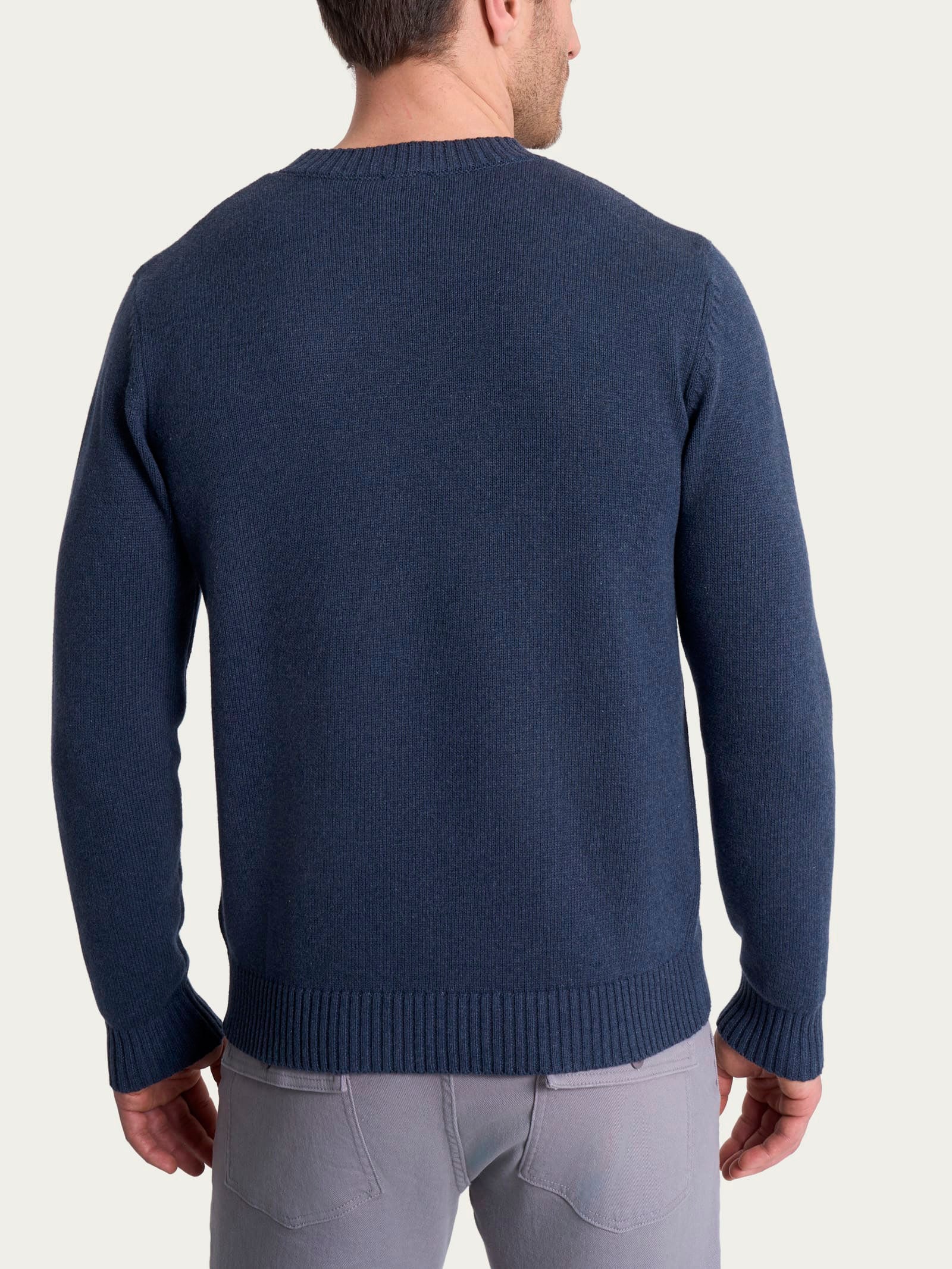 Ragno Winter Cotton pull girocollo uomo puro cotone avio