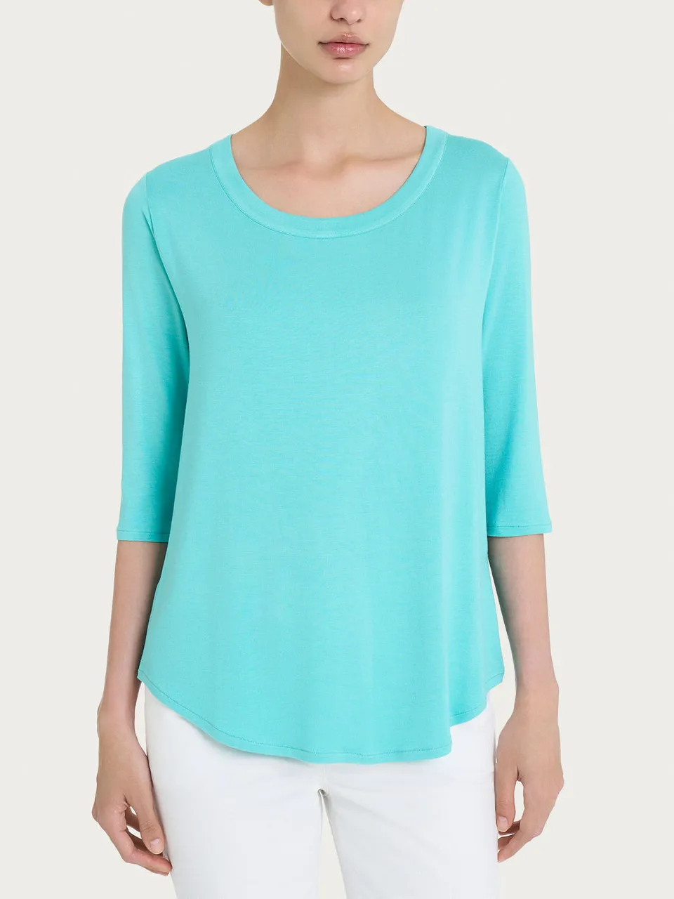 Ragno Viscosa Summer maglietta donna blu piscina manica 3/4