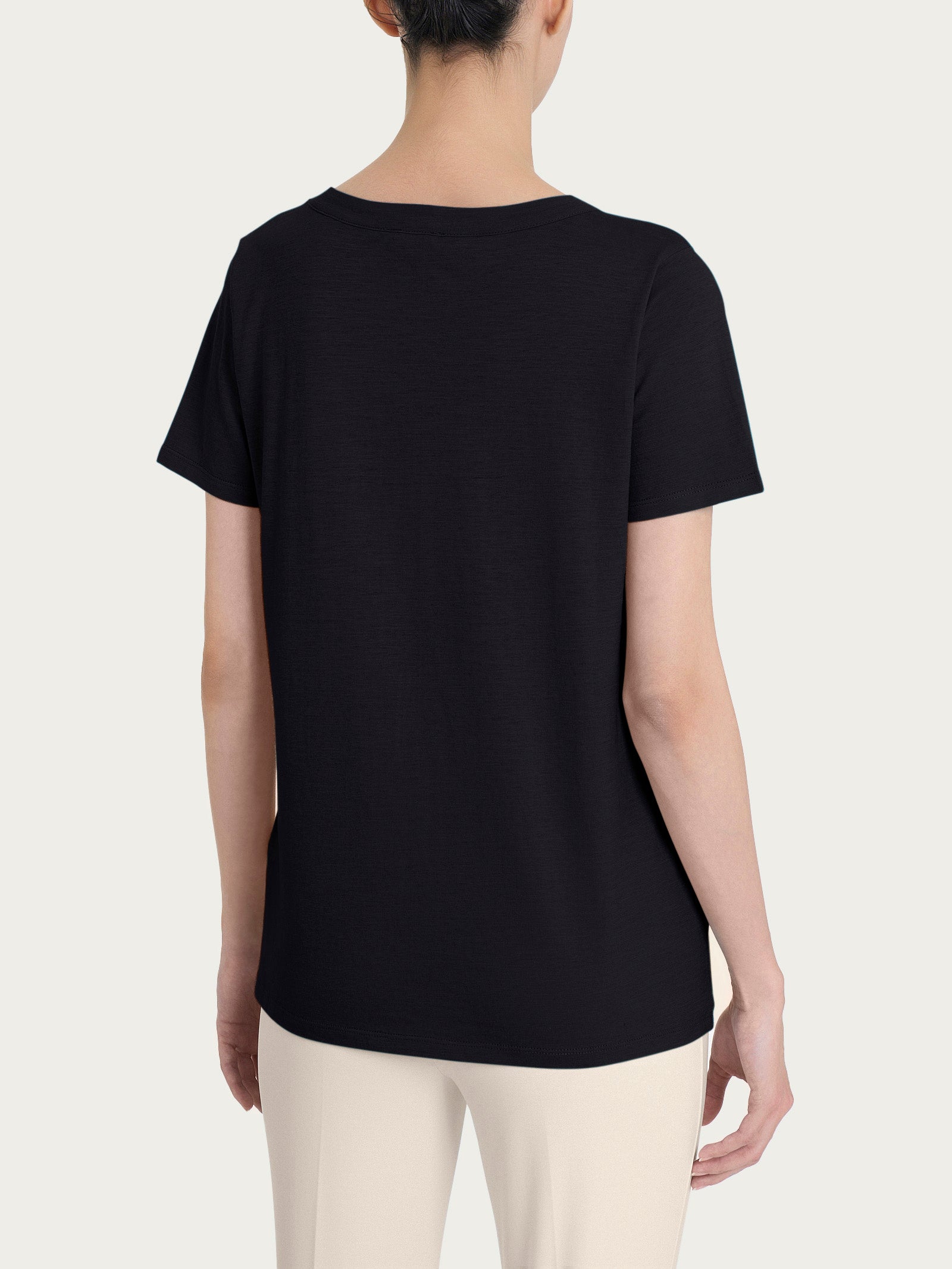 Ragno Jersey maglietta girocollo nero cotone traspirante