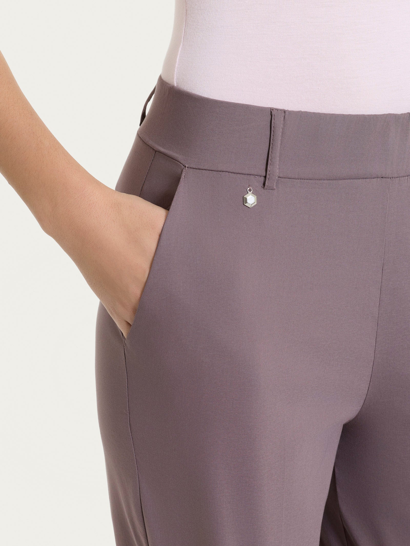 Ragno Super Fresh Pantalone Ampio Tasche Plum Truffle fresco