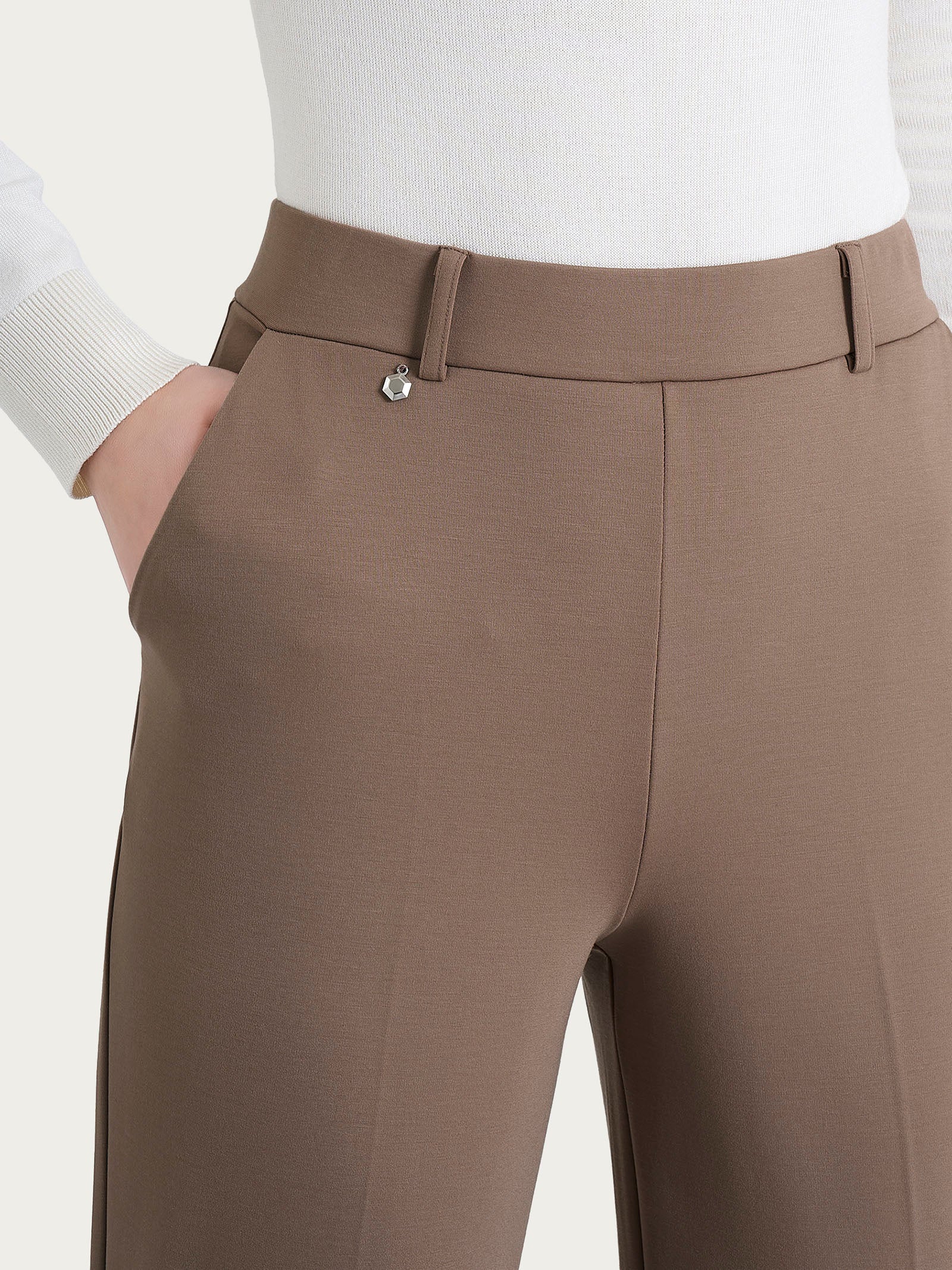Ragno Cashmere Compact pantalone ampio Pine Bark viscosa