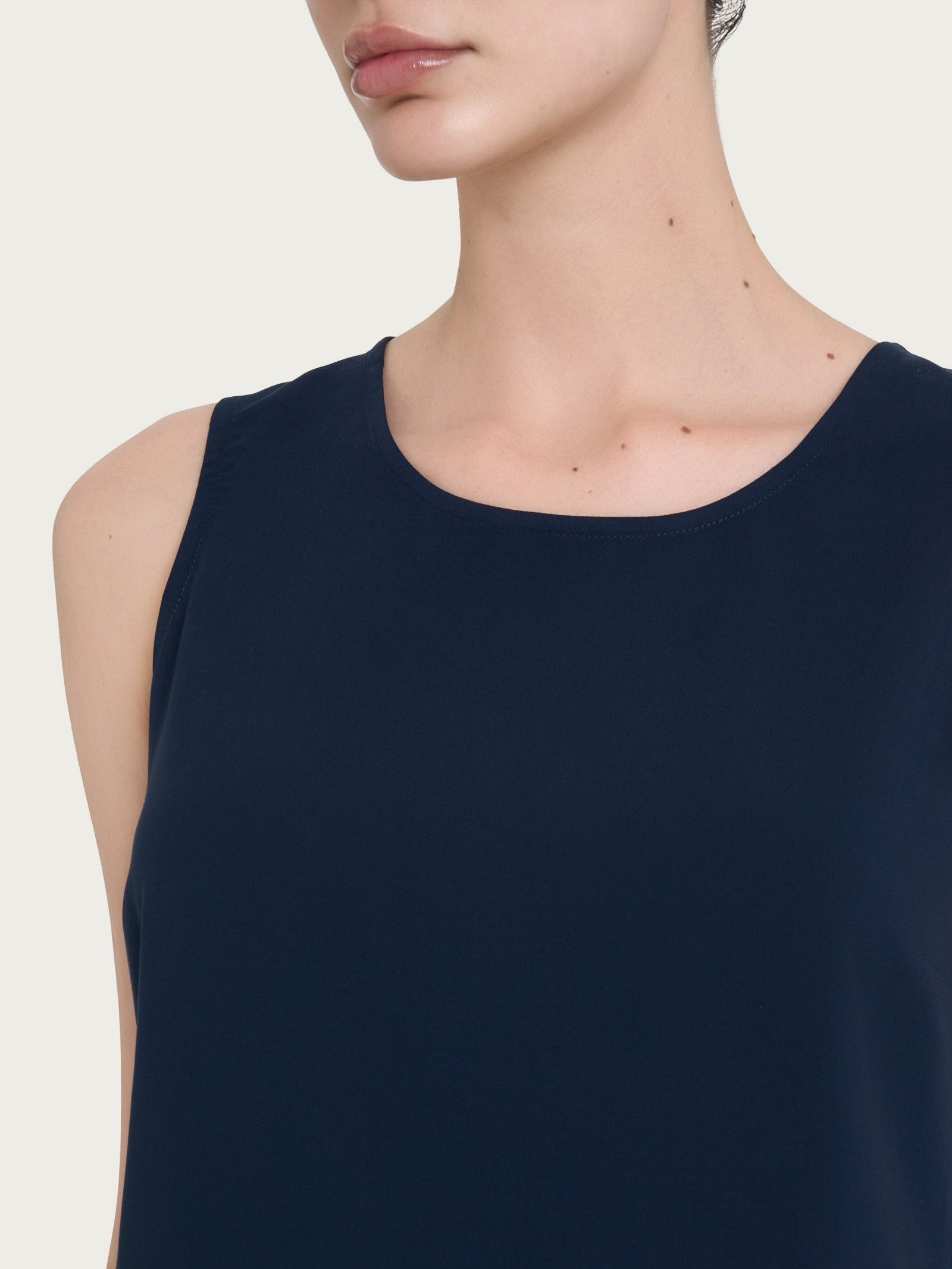 Ragno Viscosa Summer top spalla larga bleu inserto laterale
