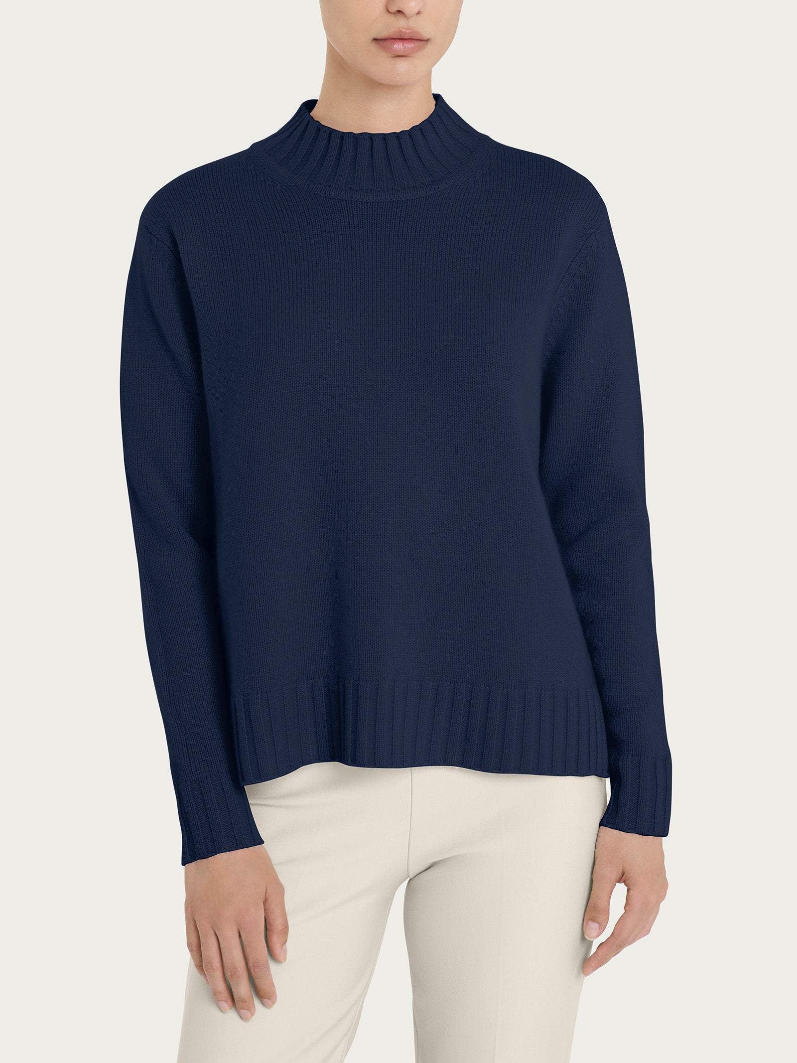 Ragno Merino Soft lupetto donna blu misto lana