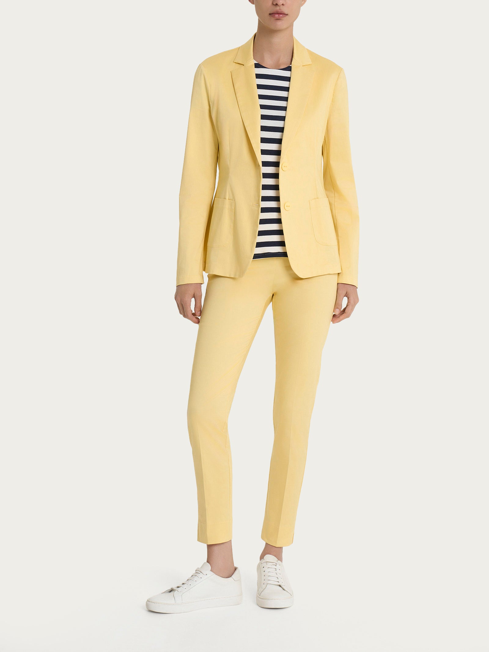 Ragno Satin Power blazer donna 2 bottoni pale banana cotone