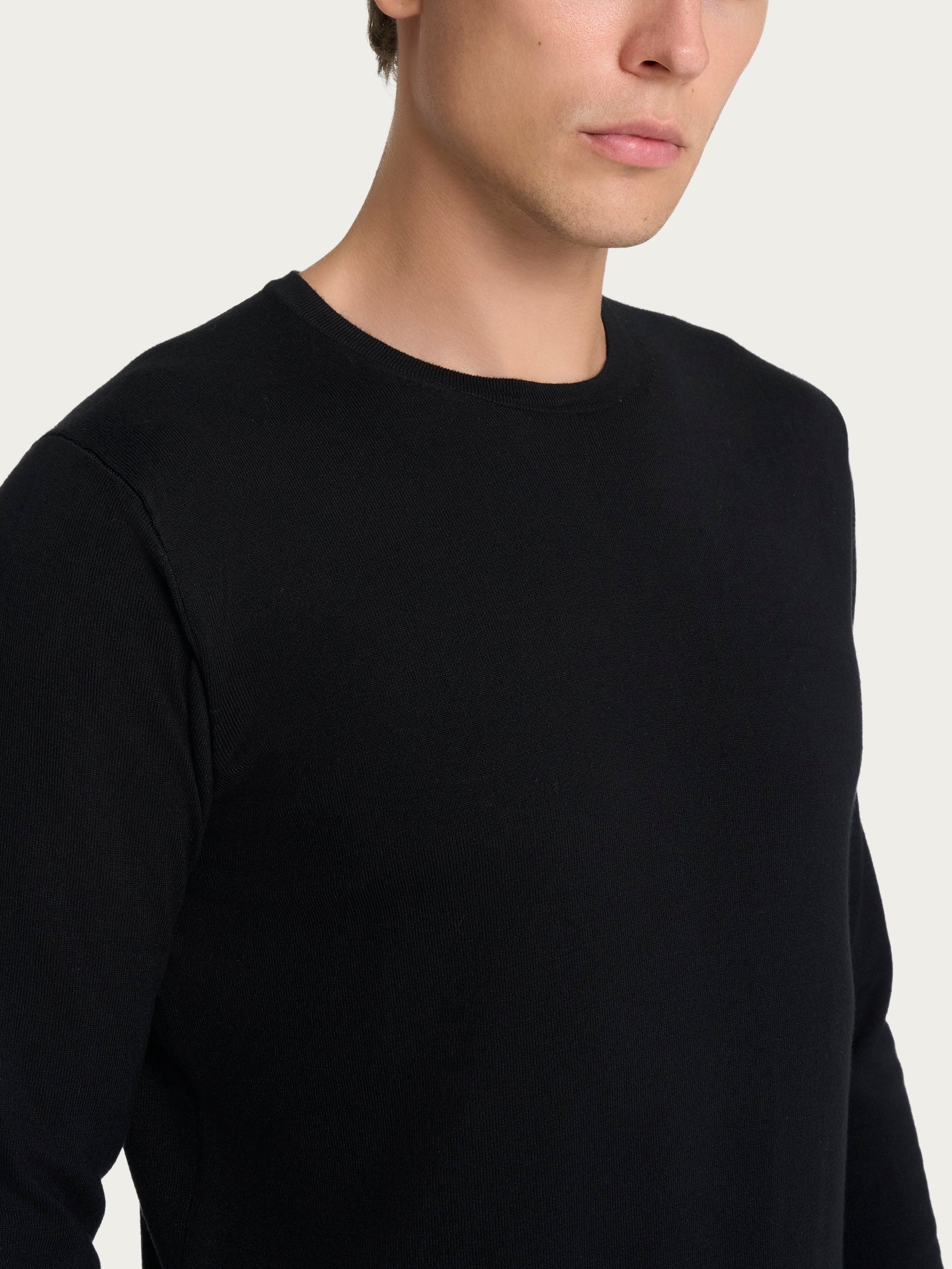 Ragno Four Seasons pull girocollo maglia Nero uomo viscosa