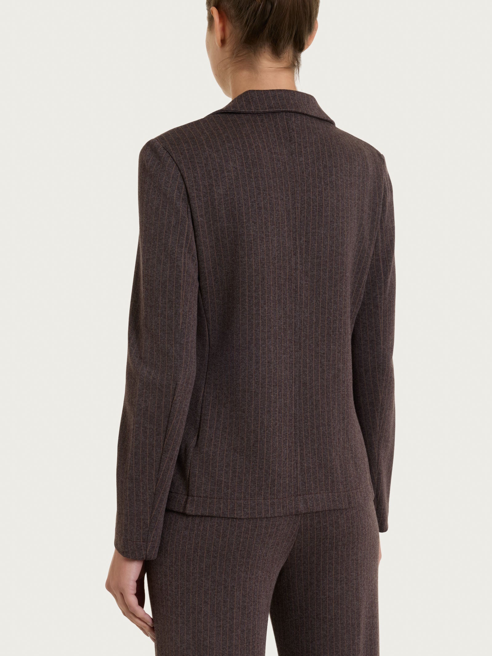 Ragno Eco Jacquard Blazer Gessato Chocolate Doppio Petto