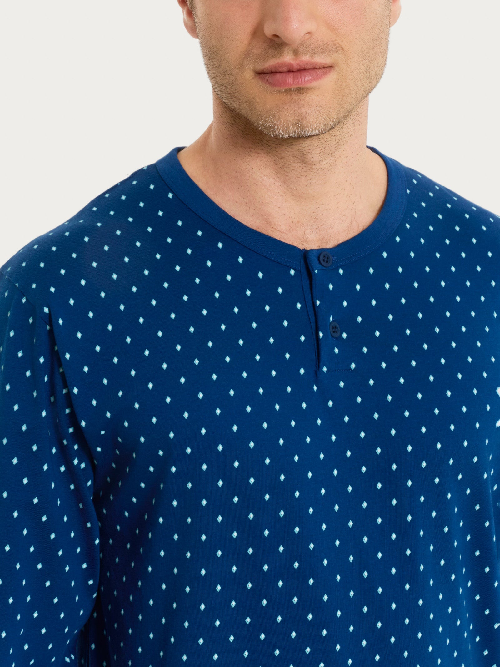 Ragno Jersey Cotone Pigiama serafino uomo navy peony
